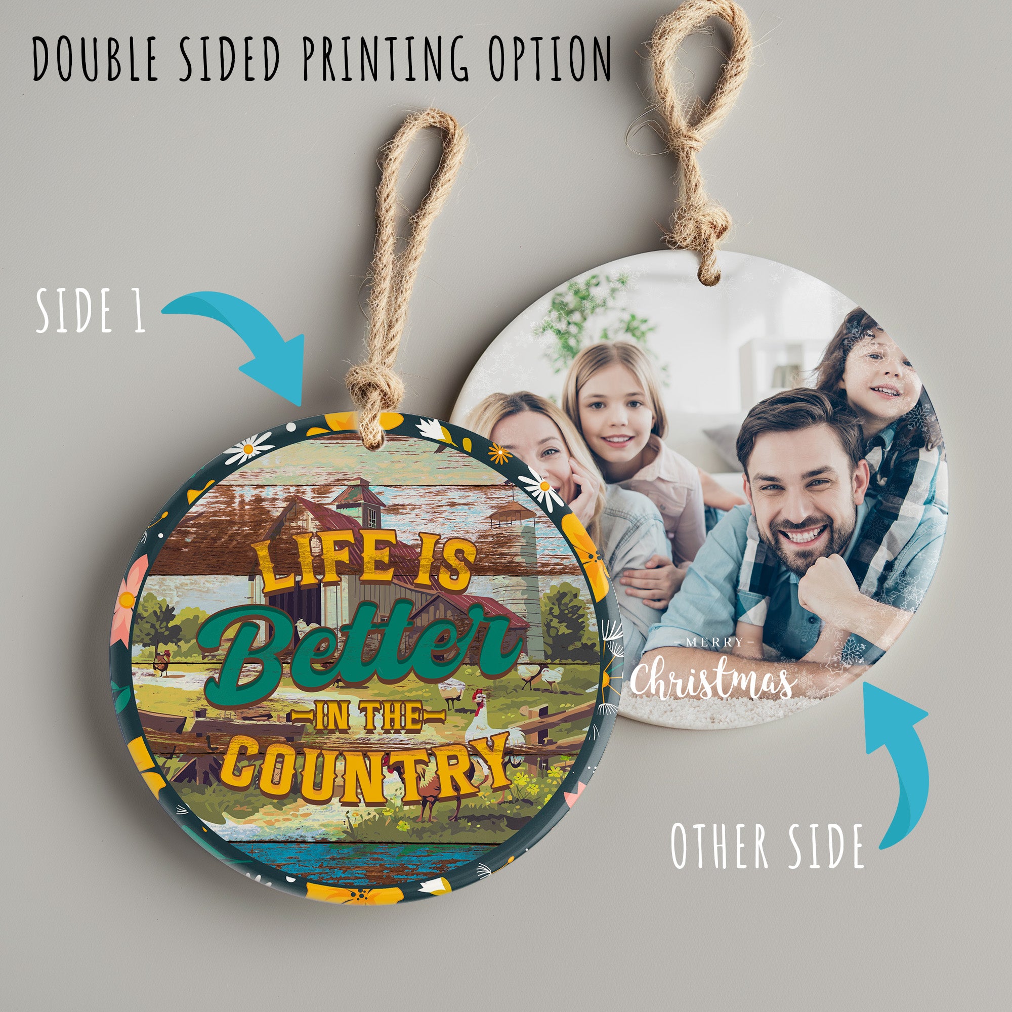 Personalized Rustic Ceramic Ornament - "Life is Better in the Country" - Perfect for Home Decor or Gift Giving - Image 8