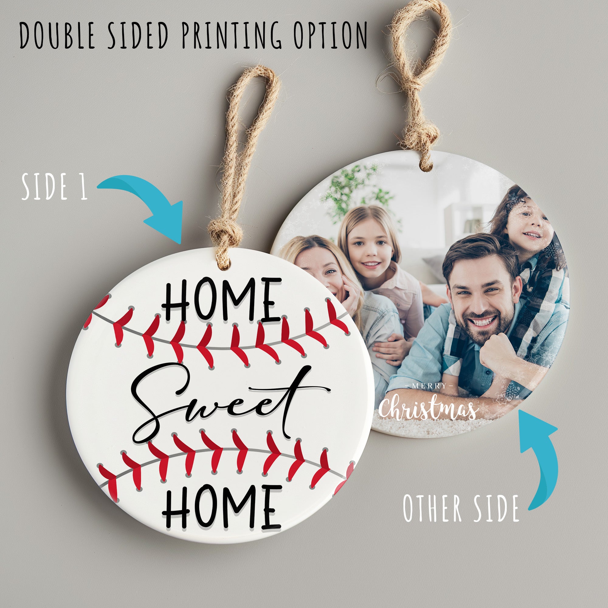 Personalized "Home Sweet Home" Ceramic Baseball Ornament – Ideal Custom Gift for Sports Lovers and Cozy Home Decor - Image 8