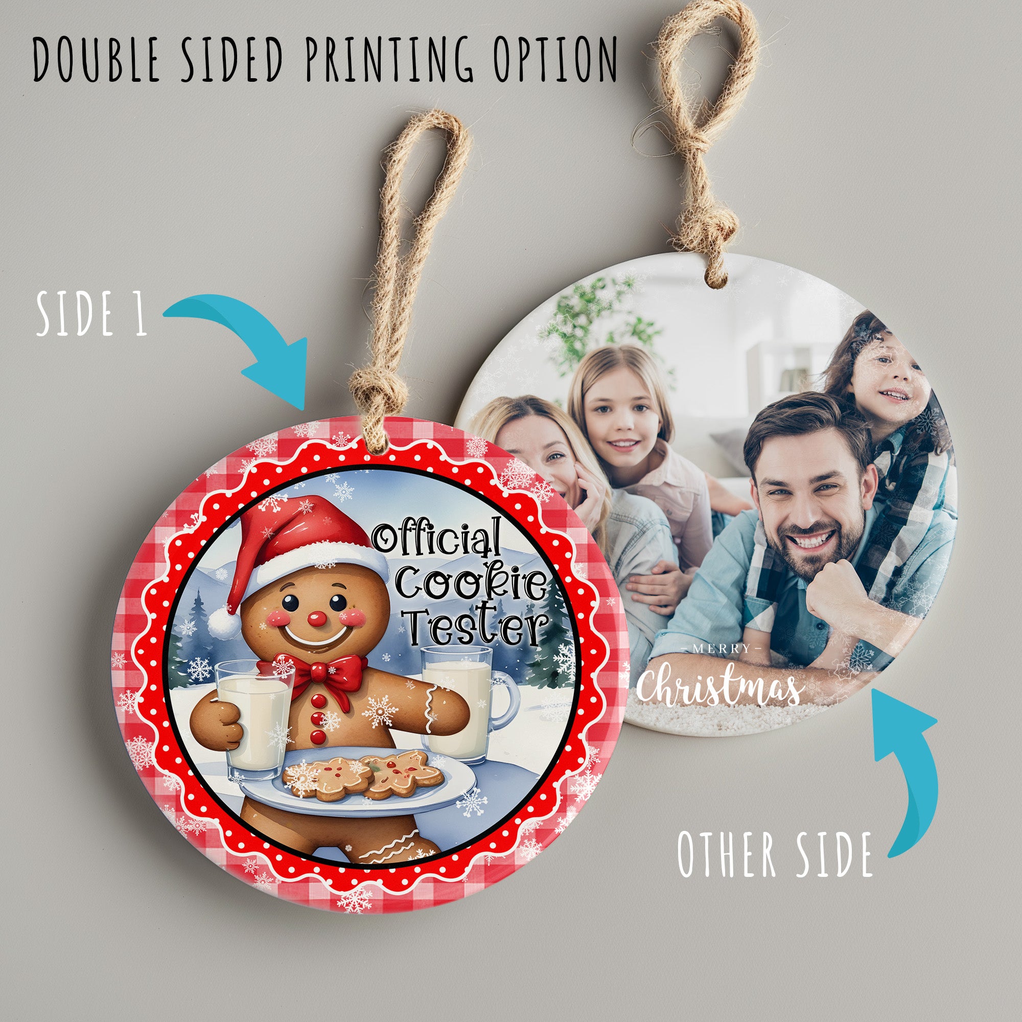 Personalized "Official Cookie Tester" Ceramic Ornament - Handcrafted Holiday Decor for Ultimate Festive Fun - Image 8