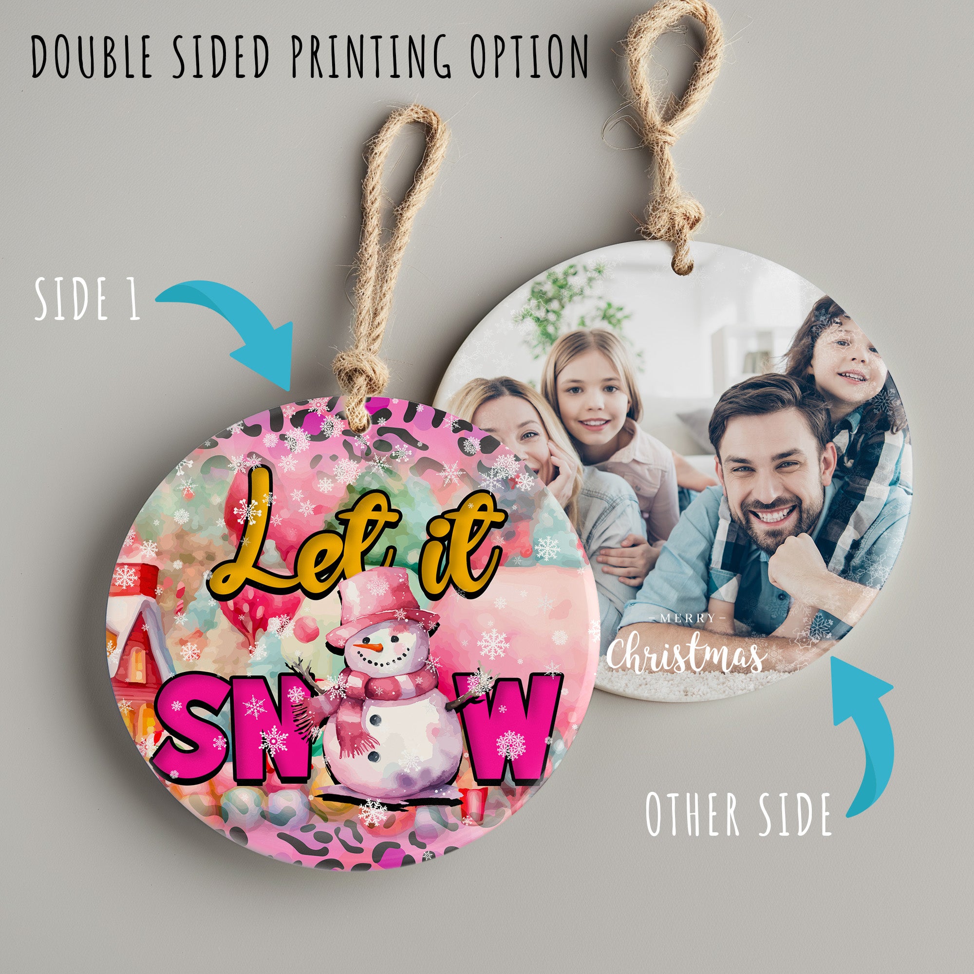 Personalized Ceramic Snowman Ornament – Customizable "Let it Snow" Winter Decor for Perfect Holiday Gifts - Image 8