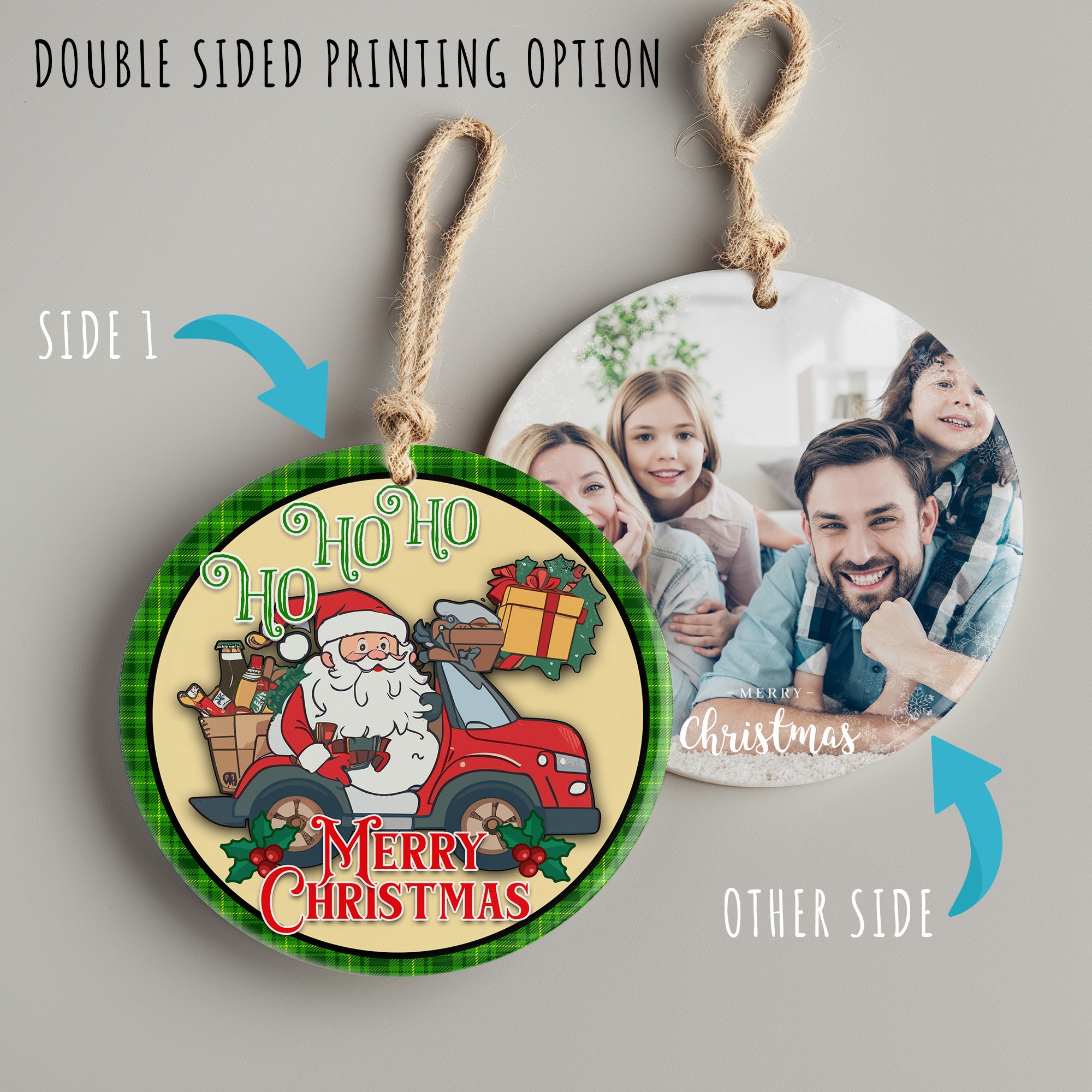 Personalized Santa Claus Ceramic Ornament – Handmade Christmas Decor with Customizable Festive Designs - Image 8