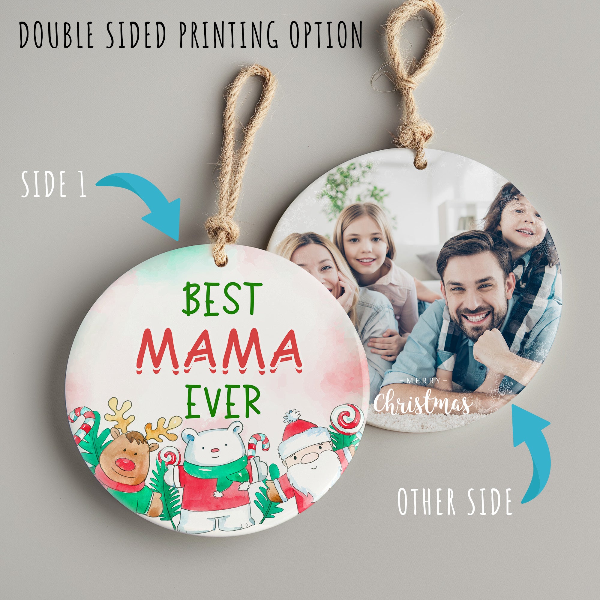 Customizable "Best Mama Ever" Ceramic Ornament – Handcrafted Holiday Decoration Perfect for Mother's Day, Christmas, and Special Occasions - Image 8