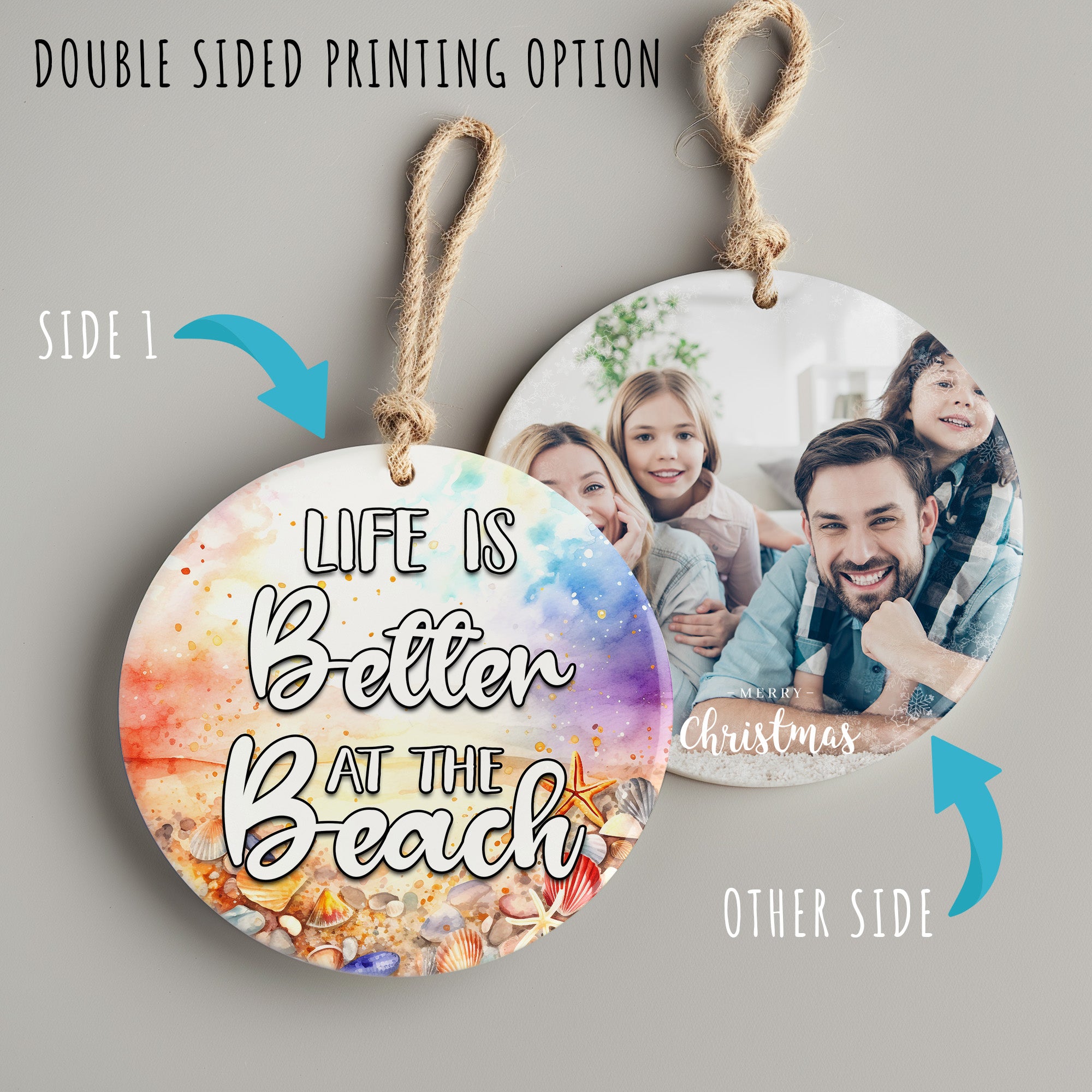 Personalized "Life is Better at the Beach" Ceramic Ornament – Handcrafted Coastal Decor for Beach Lovers - Image 8