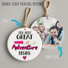 Personalized Pregnancy Announcement Ceramic Ornament – "Our Next Great Adventure Begins" with Customizable Text - Image 8