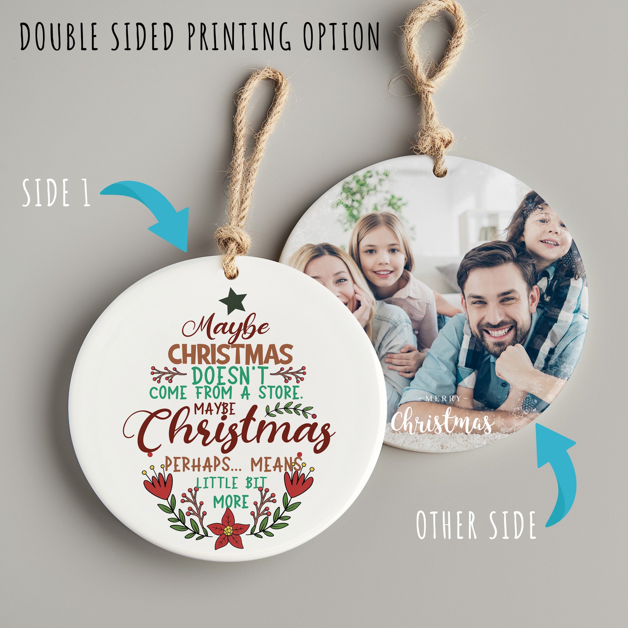 Personalized Handmade Ceramic Christmas Ornaments - Heartwarming Quote for Meaningful Gift-Giving - Image 8