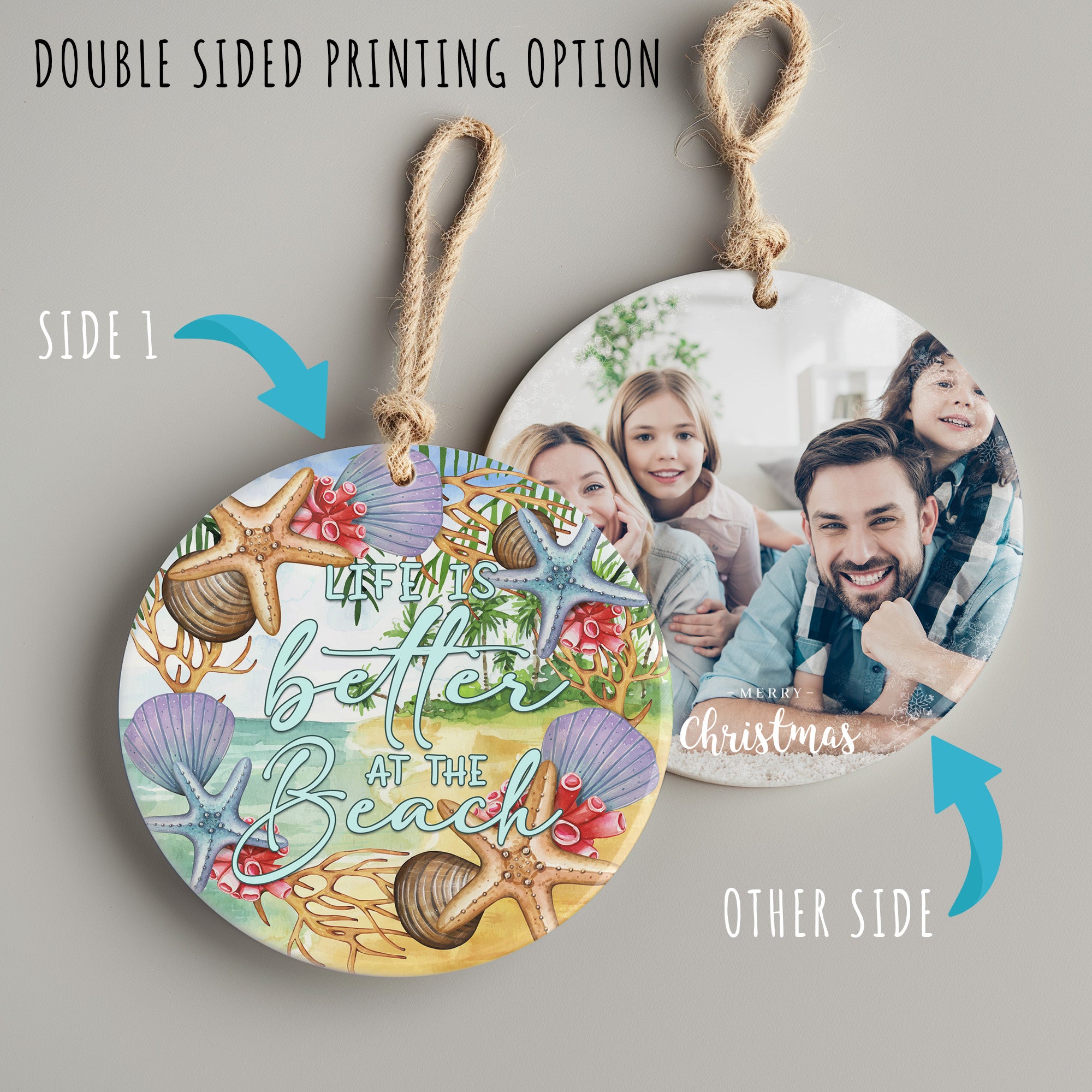 Personalized Coastal Ceramic Ornament - "Life is Better at the Beach" - Handcrafted Ocean-Themed Gift for Beach Lovers - Image 8