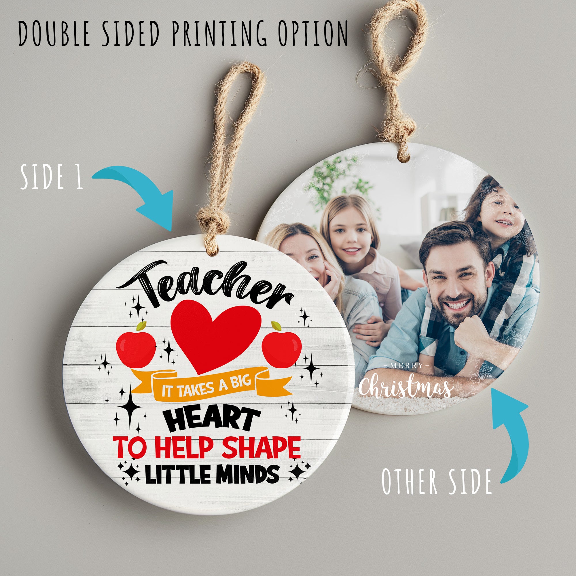 Personalized Teacher Appreciation Ceramic Ornament – Heartfelt Handmade Keepsake for Educators - Image 8