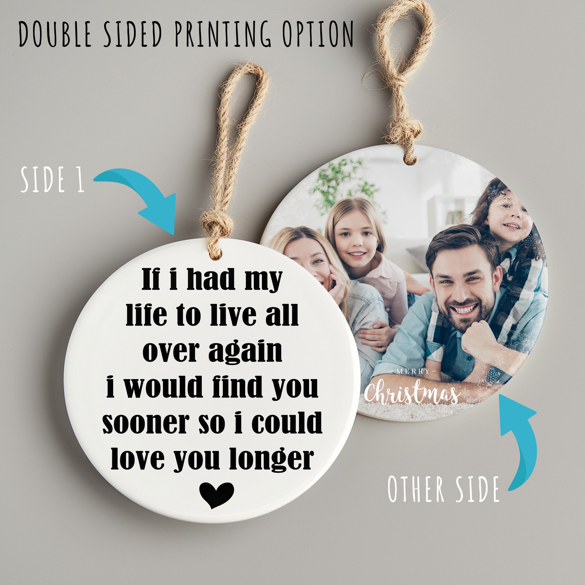 Personalized Love Message Ceramic Ornament - Handmade Keepsake Gift for Loved Ones - Sentimental Quote & Heart Design - Image 8