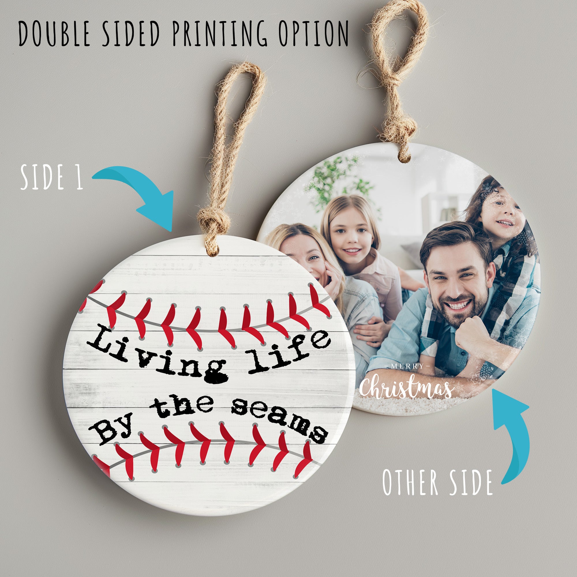 Personalized Baseball-Themed Ceramic Ornament - "Living Life By the Seams" - Custom Sports Gift for Fans & Players - Image 8