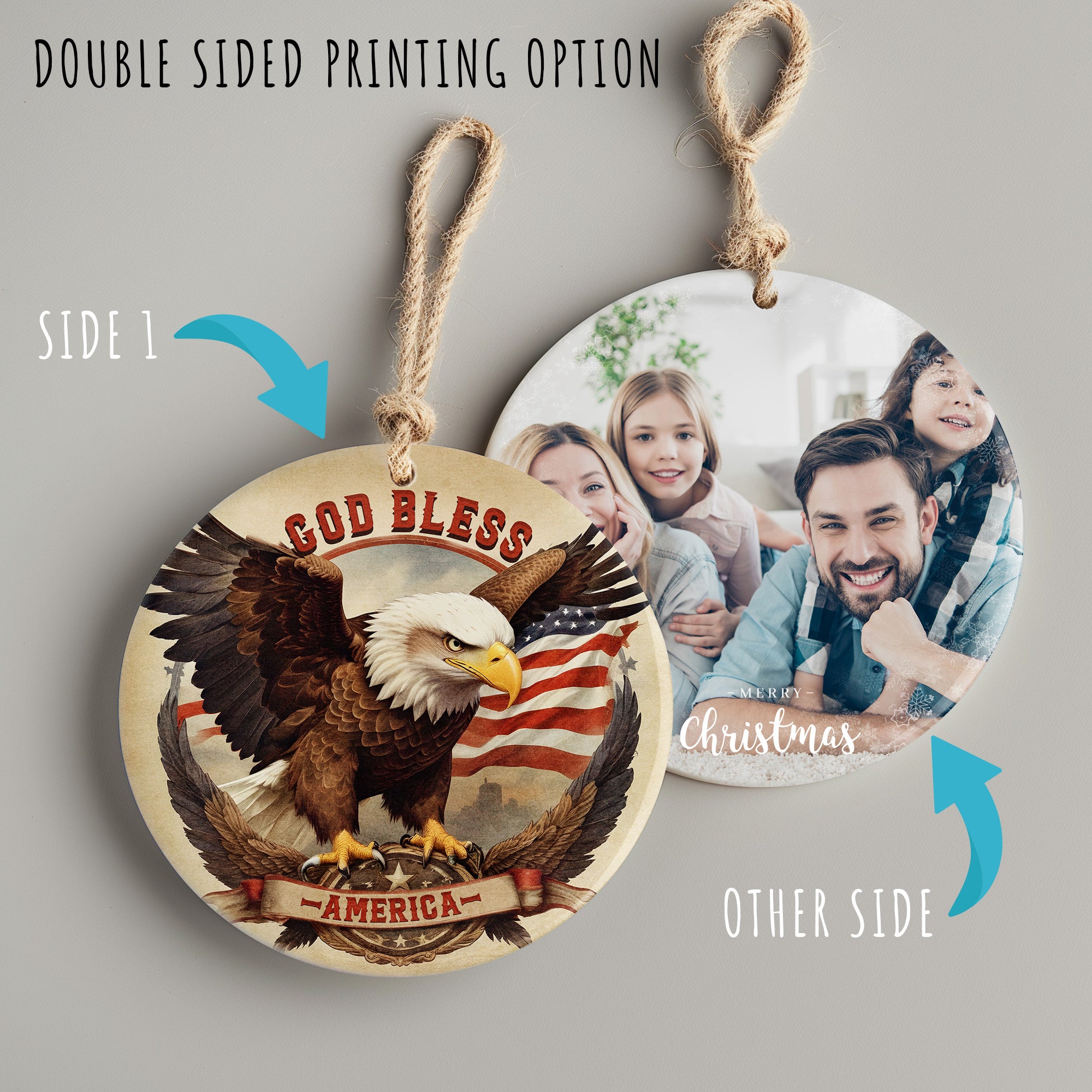 Personalized Patriotic Eagle Ceramic Ornament - Handmade American Flag Home Decor for Special Occasions - Image 8