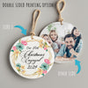 Personalized "Our First Christmas Engaged 2024" Ceramic Ornament - Handmade Floral Decor Keepsake - Image 8