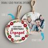 Personalized "Our First Christmas Engaged" Floral Ornament 2024 - Handcrafted Ceramic Keepsake for Couples - Image 8