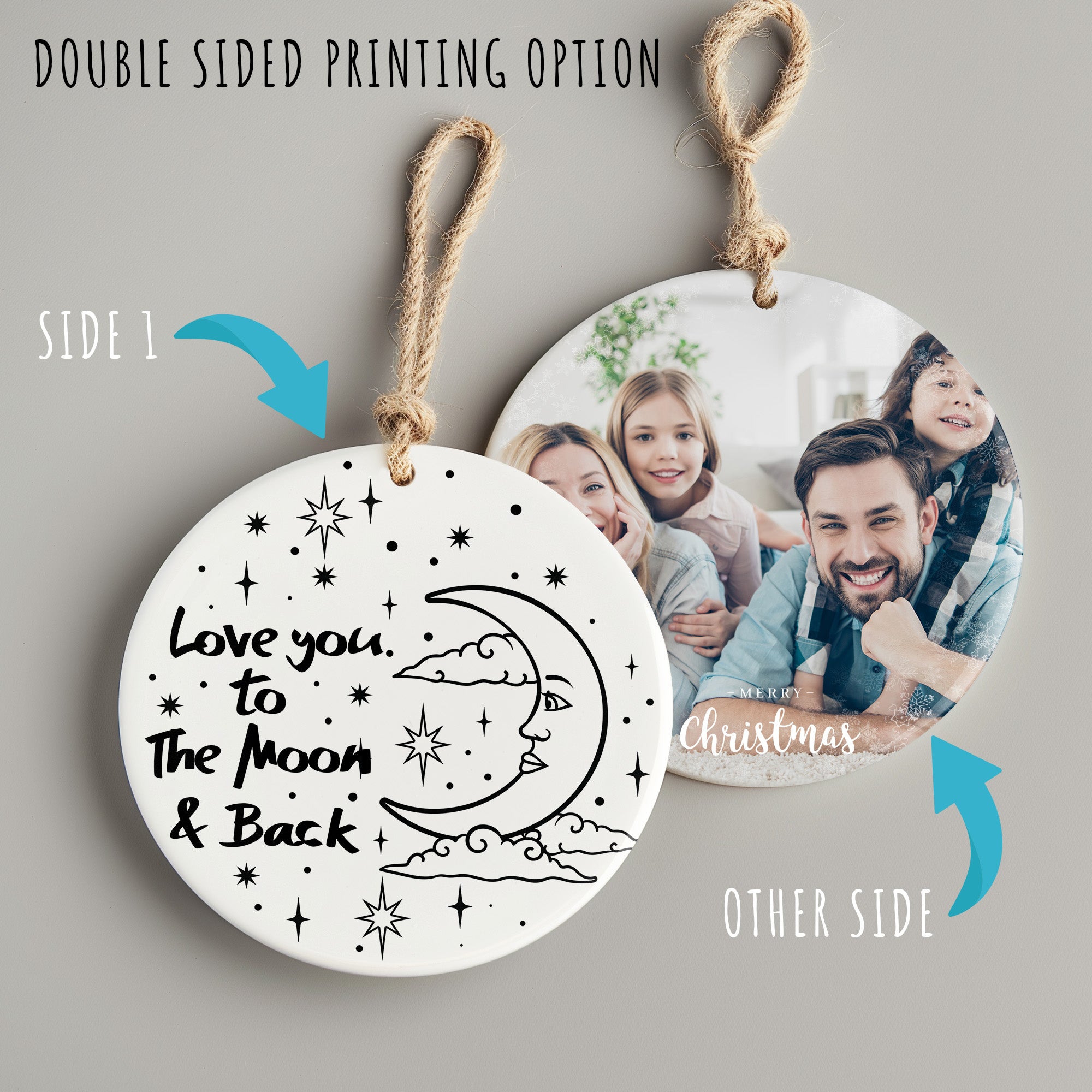 Personalized "Love You to the Moon & Back" Ceramic Ornament - Handcrafted Gift for Any Occasion - Image 8