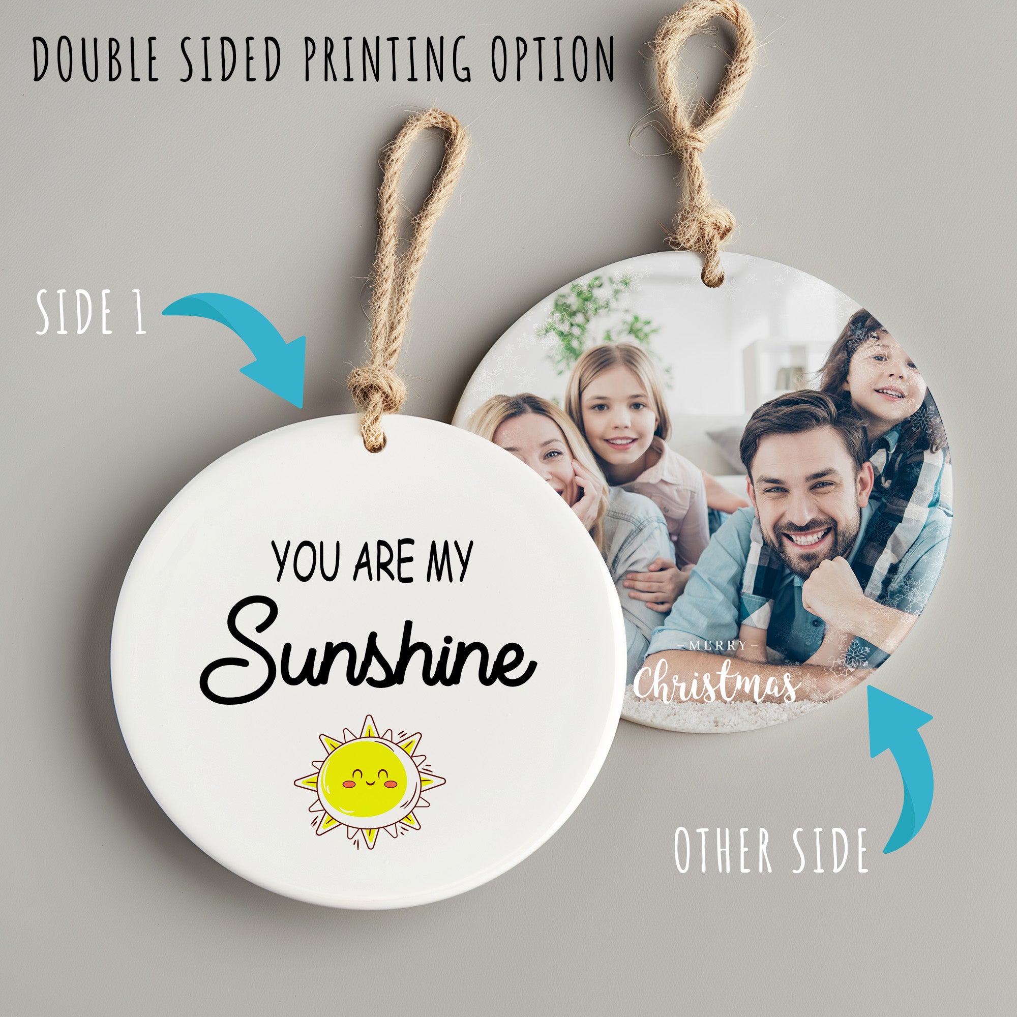 Personalized Ceramic Ornament - "You Are My Sunshine" with Adorable Sun Design, Perfect for Custom Gift Giving - Image 8