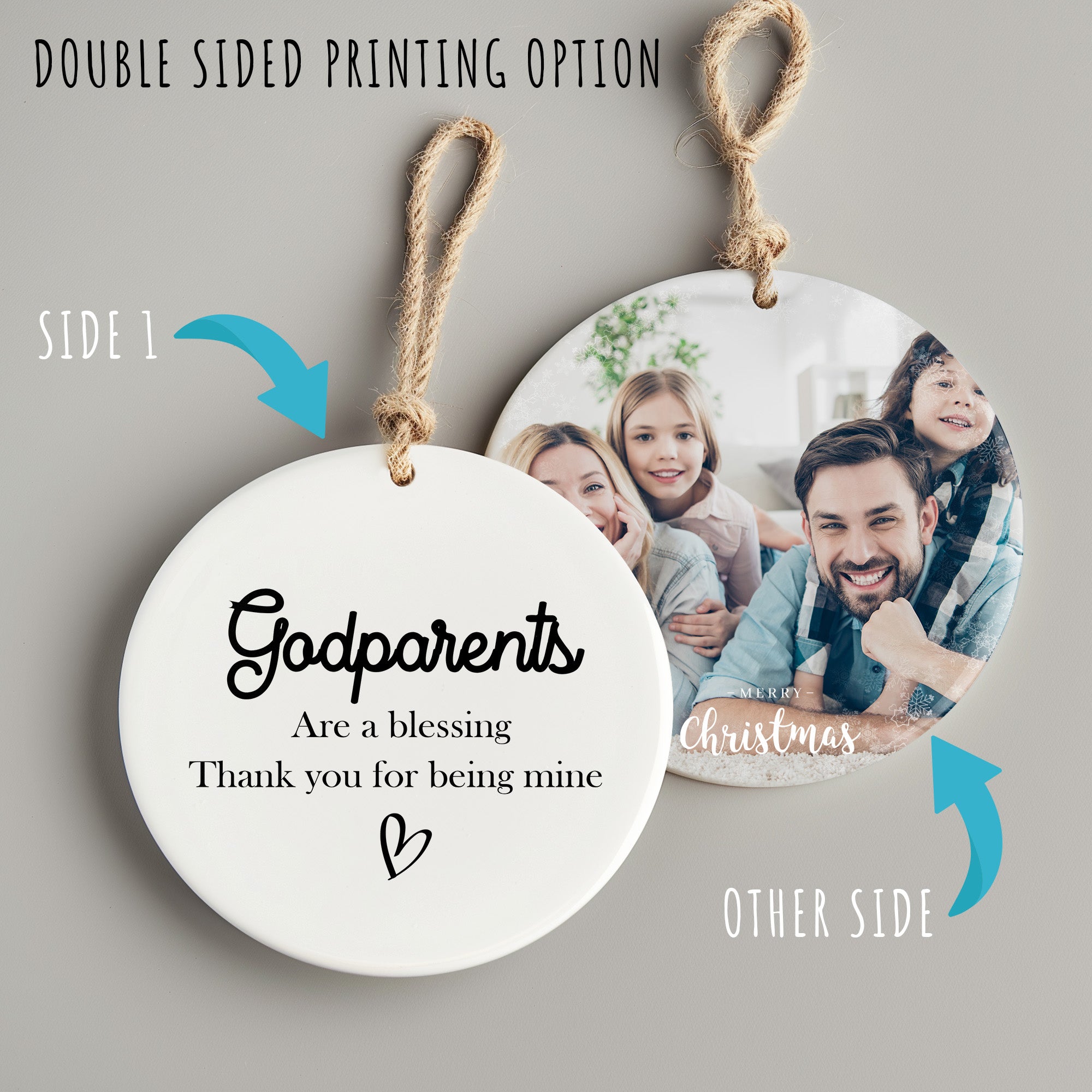 Personalized Godparents Ceramic Ornament – Handcrafted Keepsake Gift with Heartfelt Message - Image 8