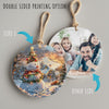 Personalized Winter Wonderland Ceramic Ornament - Handcrafted Snowman and Cozy Cabin Scene - Perfect Holiday Gift - Image 8