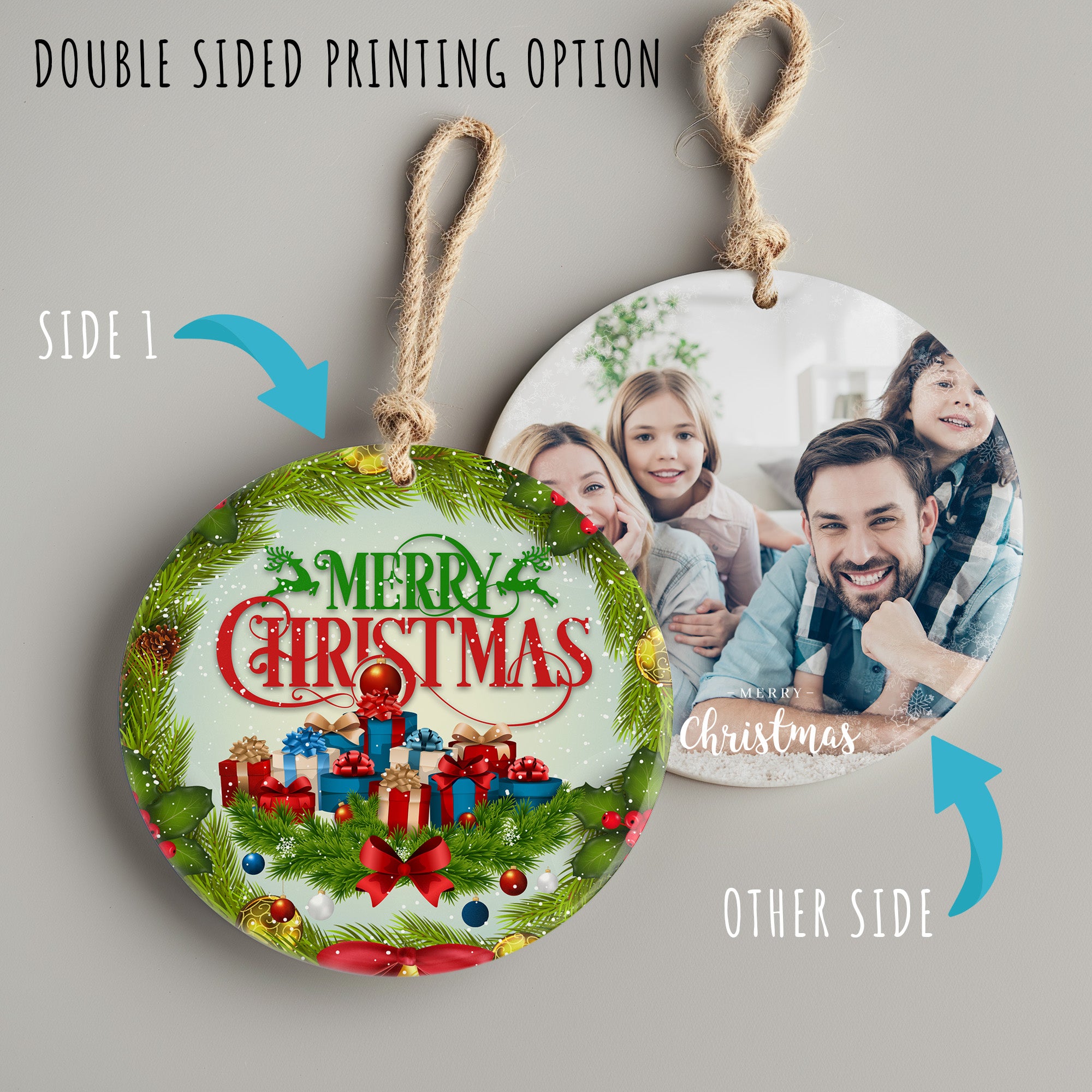 Personalized Merry Christmas Ceramic Ornament - Handcrafted Gift with Custom Options for a Festive Touch - Image 8
