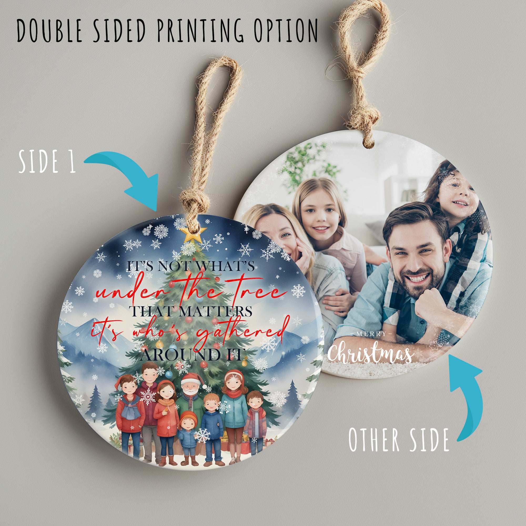 Heartfelt Family Christmas Ornament – Personalized Ceramic Keepsake with Customizable Design for Cherished Holiday Memories - Image 8