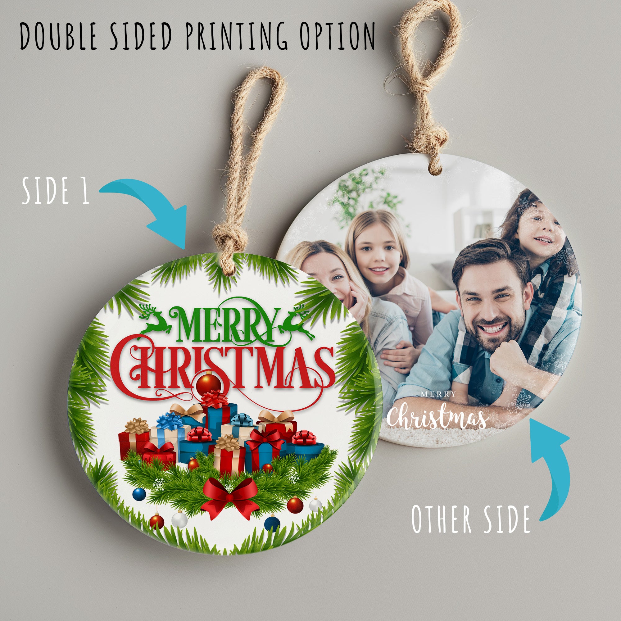 Personalized Merry Christmas Ceramic Ornament – Handcrafted Holiday Décor with Festive Design and Customization Options for Perfect Gift-Giving - Image 8
