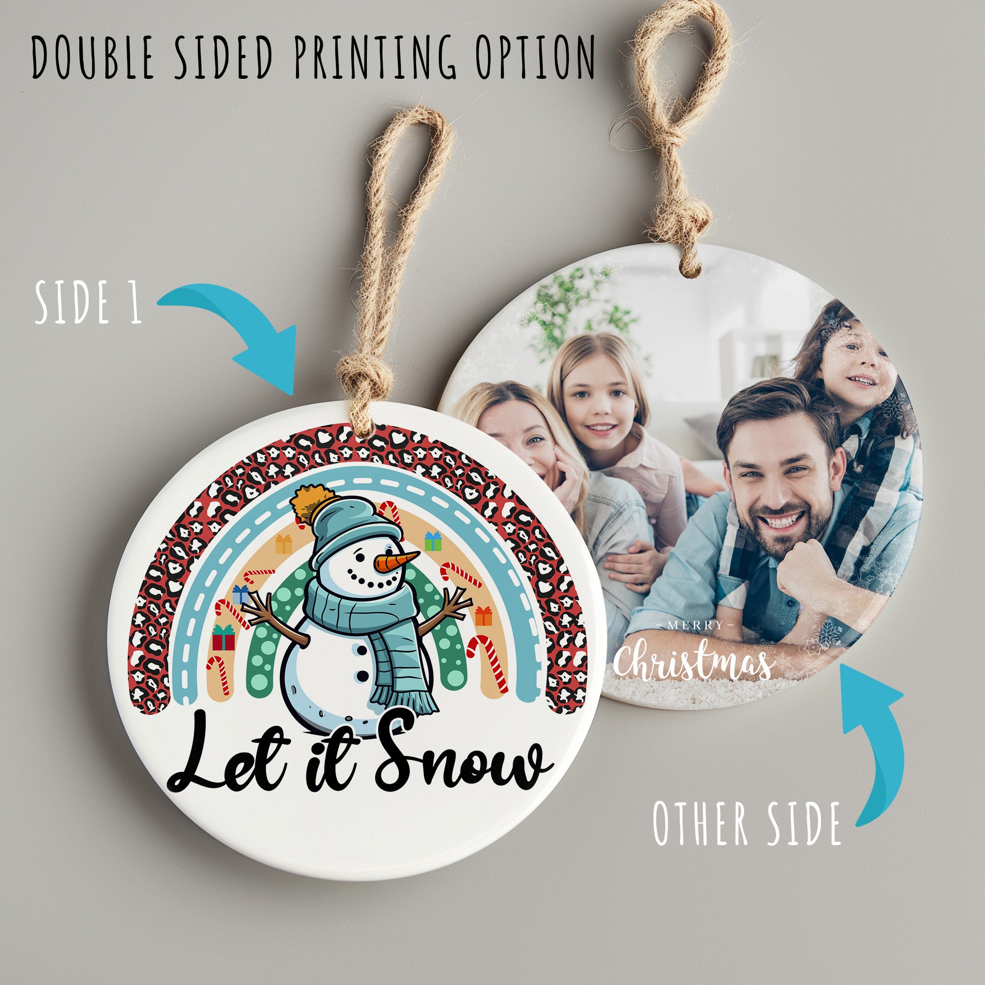 Personalized "Let it Snow" Ceramic Ornament - Handcrafted Snowman Keepsake for Christmas & Gifts - Image 8