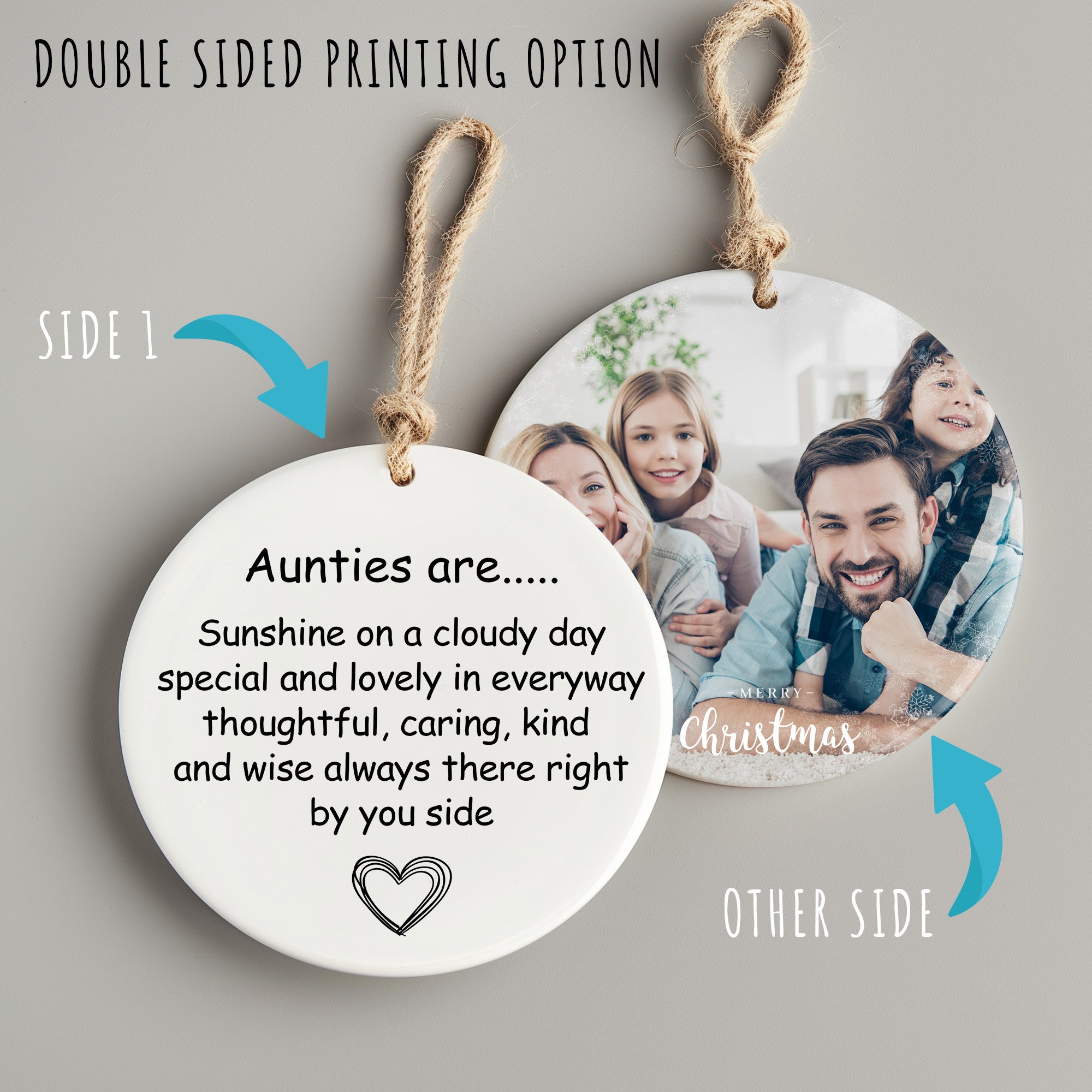 Handcrafted Auntie Ceramic Ornament with Heartfelt Message - Perfect Gift for Aunts, Personalized Keepsake for Special Occasions - Image 8