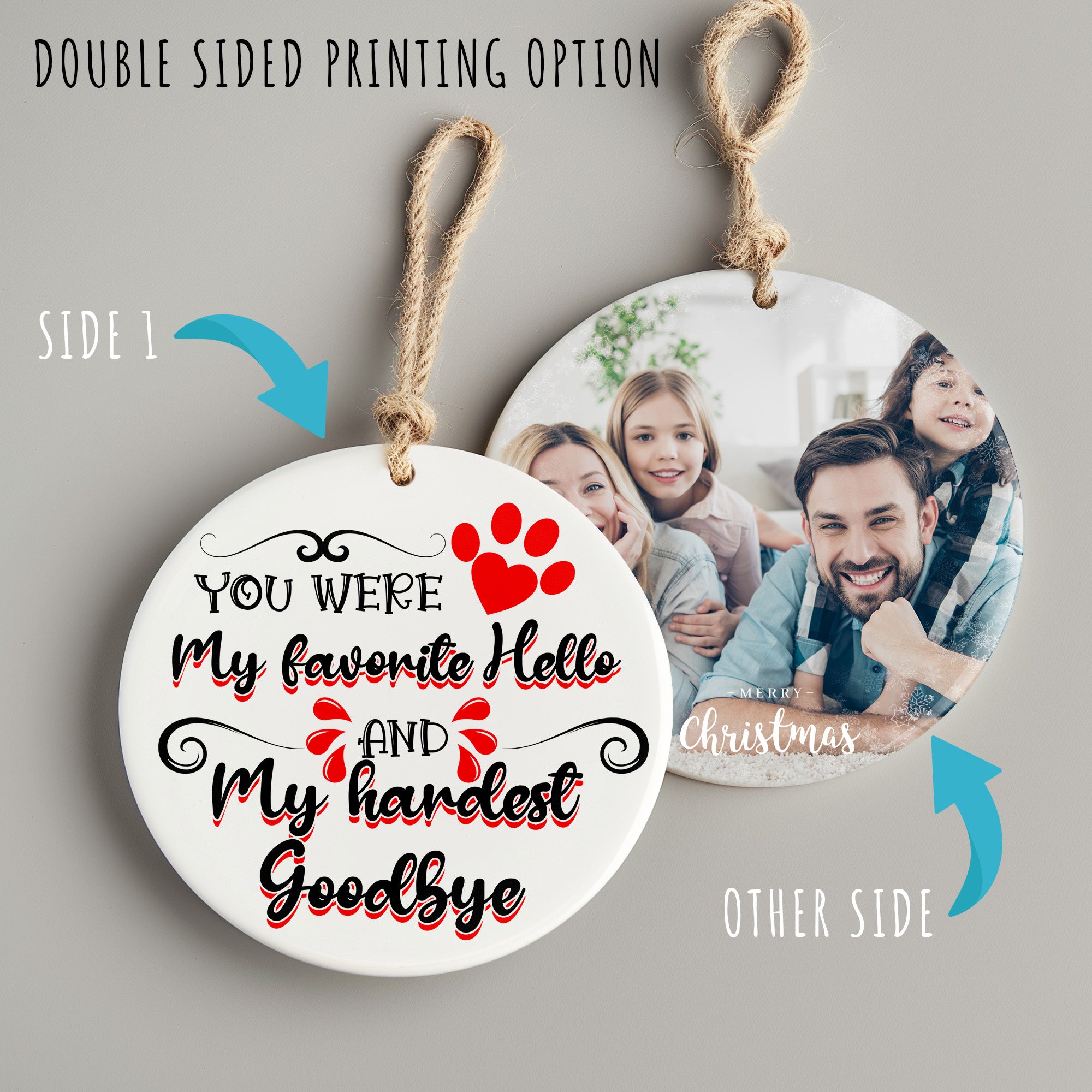 Personalized Pet Memorial Ceramic Ornament – Heartfelt Tribute Keepsake with Customizable Text and Elegant Design - Image 8