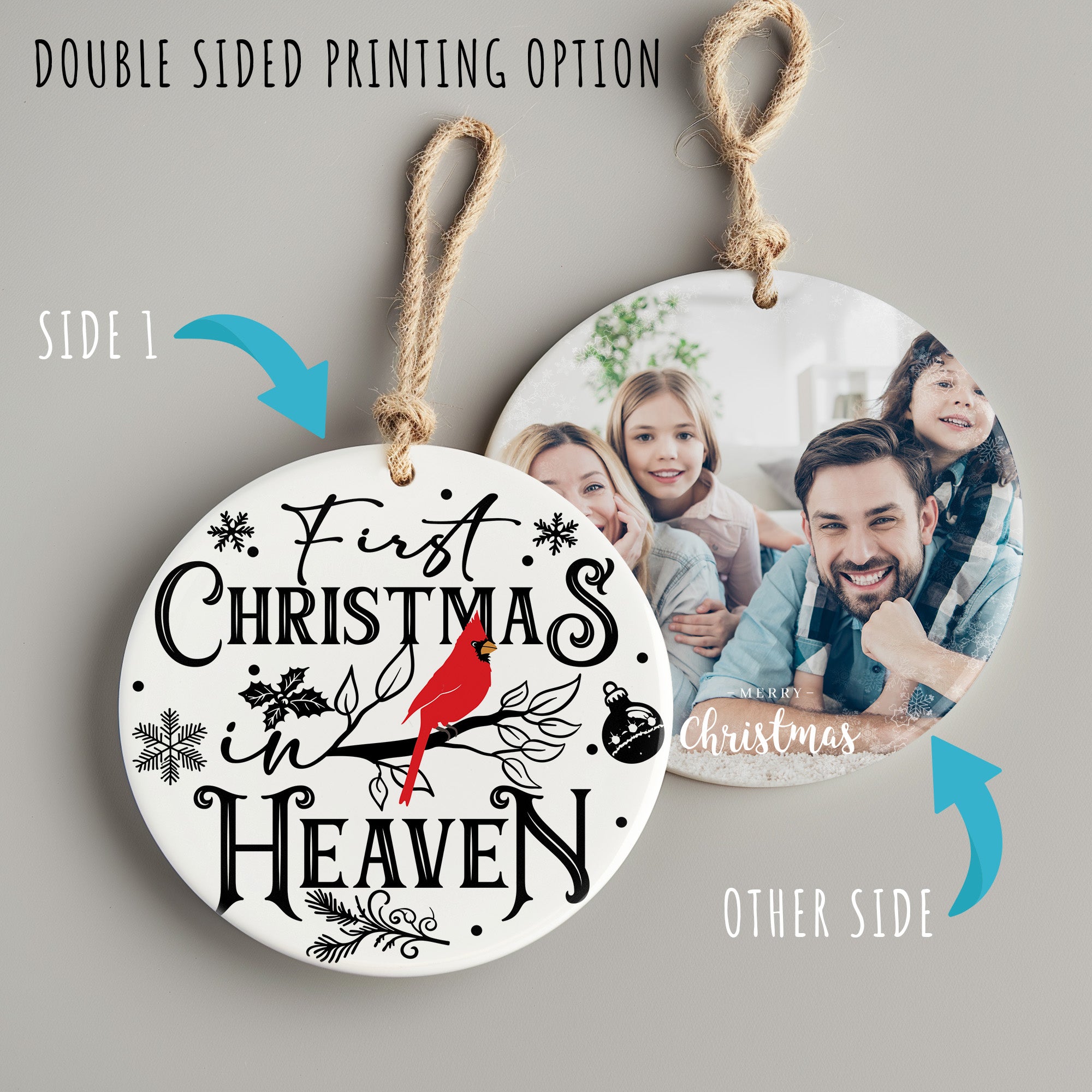 Personalized "First Christmas in Heaven" Ceramic Ornament with Cardinal Design - Thoughtful Memorial Gift - Image 8