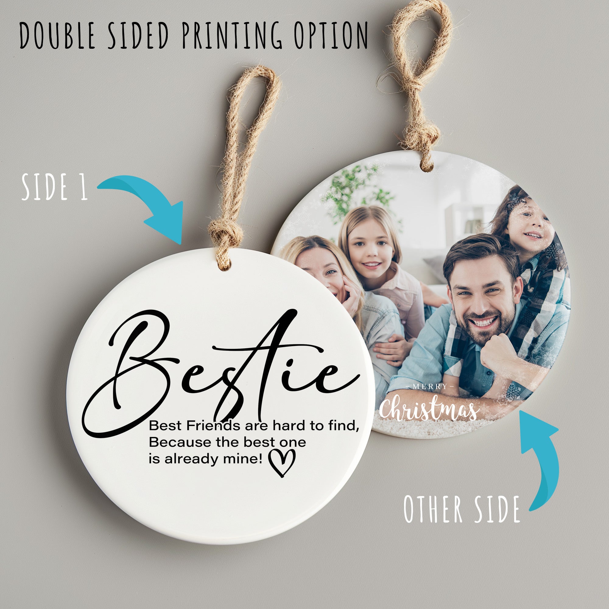 "Personalized Best Friend Ceramic Ornament - Customized Keepsake for Special Friendship Moments" - Image 8