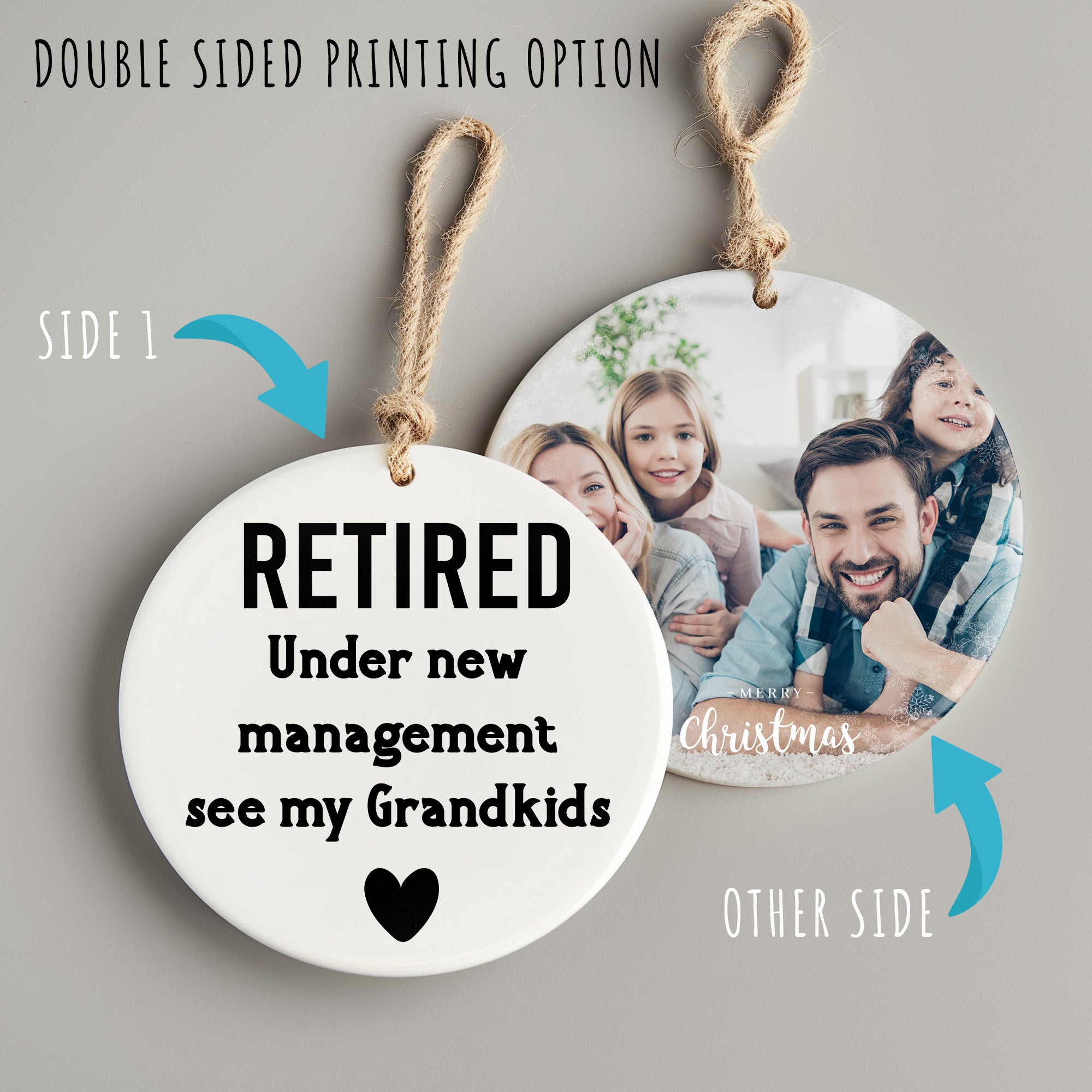 Personalized Retired Ornament - Heartfelt Ceramic Keepsake for Grandparents - Customizable Gift for Retirement Celebrations - Image 8