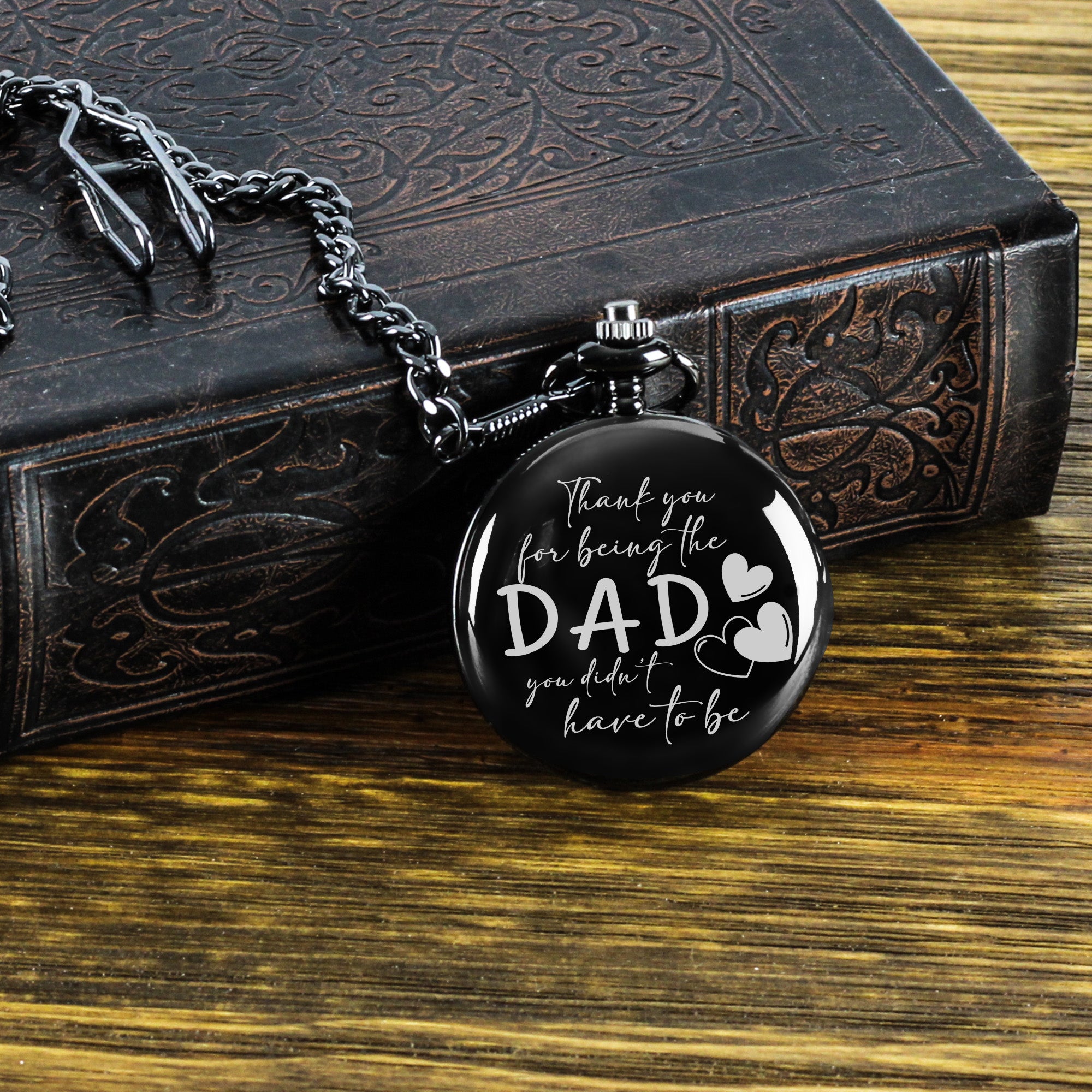 Personalized Engraved Pocket Watch for Dad - Custom Thank You Gift for Stepfathers and Mentors - Image 8