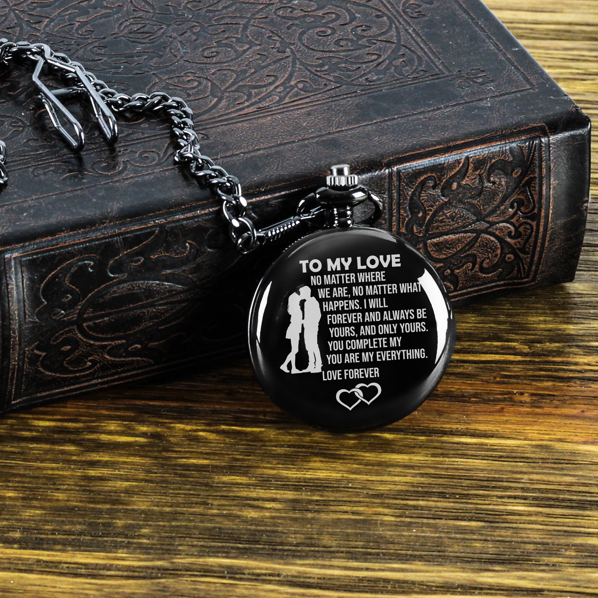 Personalized "To My Love" Engraved Pocket Watch - Timeless Gift for Him or Her - Perfect for Anniversaries, Birthdays, and Special Occasions - Image 8