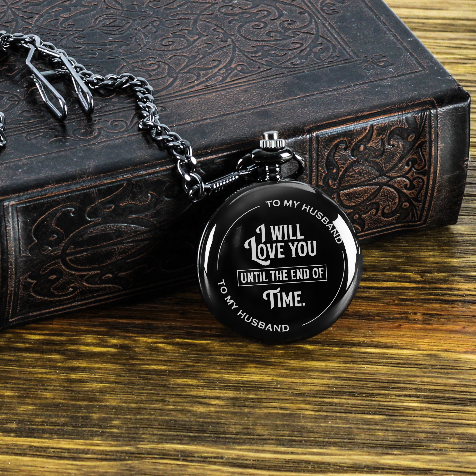 Personalized Engraved Pocket Watch for Husband - Timeless Gift of Love with Custom Message - Image 8