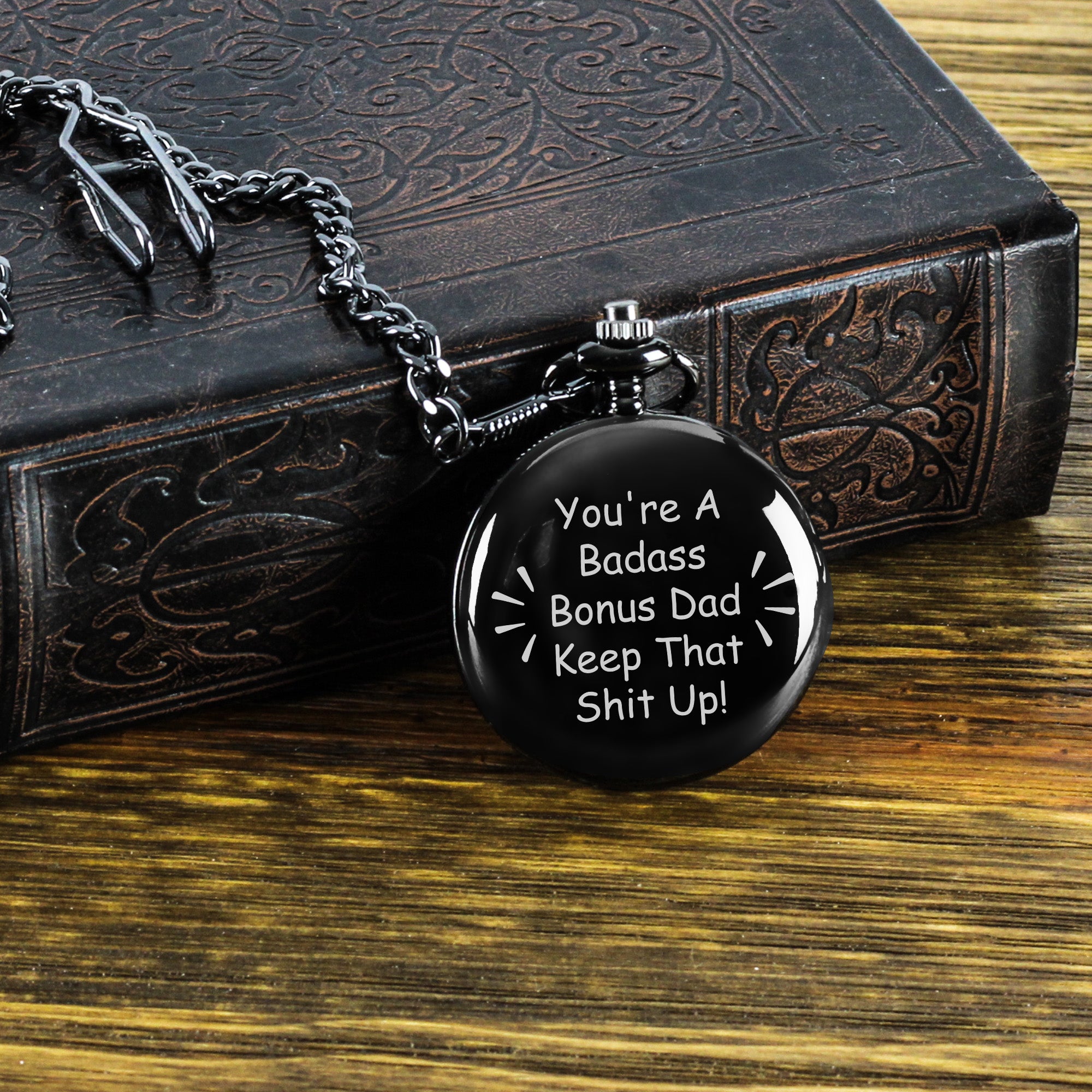 Personalized Engraved Pocket Watch for Bonus Dad - Unique Gift for Father's Day or Birthday - Image 8