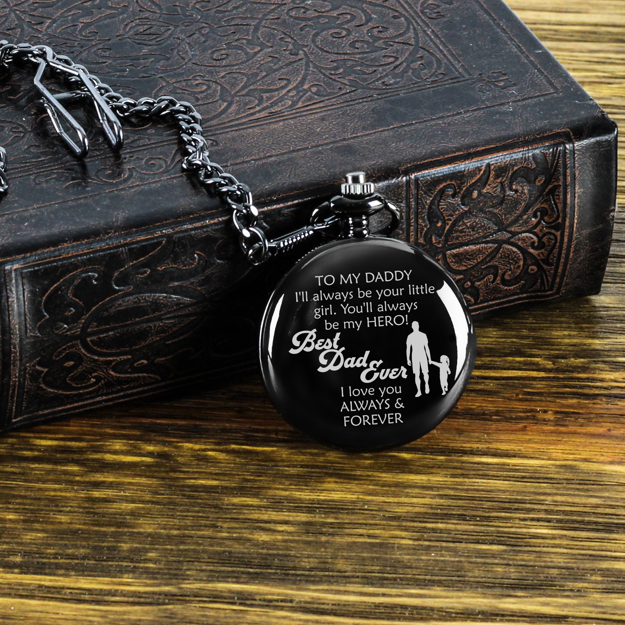 Personalized "Best Dad Ever" Pocket Watch – Custom Engraved Keepsake for Father's Day, Birthdays, and Special Occasions - Image 8