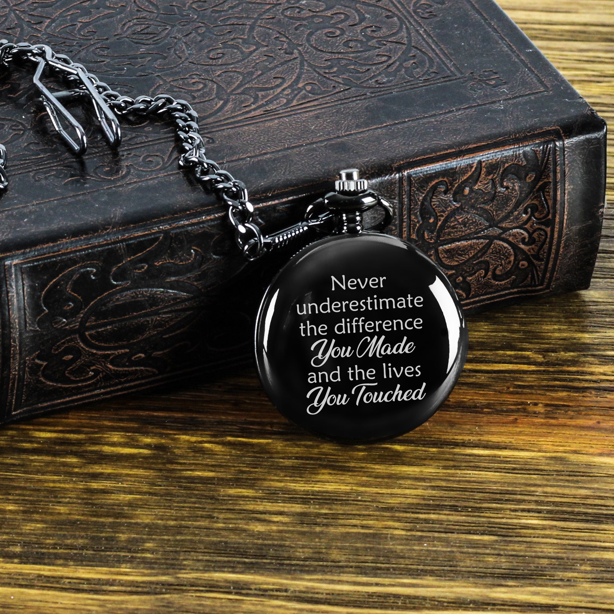 Personalized Engraved Pocket Watch – Inspiring Message for Loved Ones – Perfect Handmade Gift for Celebrations & Milestones - Image 8