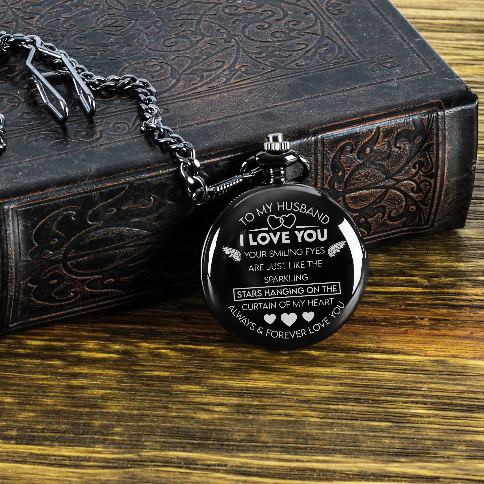 Elegant Personalized Pocket Watch for Husband - Handcrafted Love Message Engraving, Perfect for Anniversaries & Special Occasions - Image 8