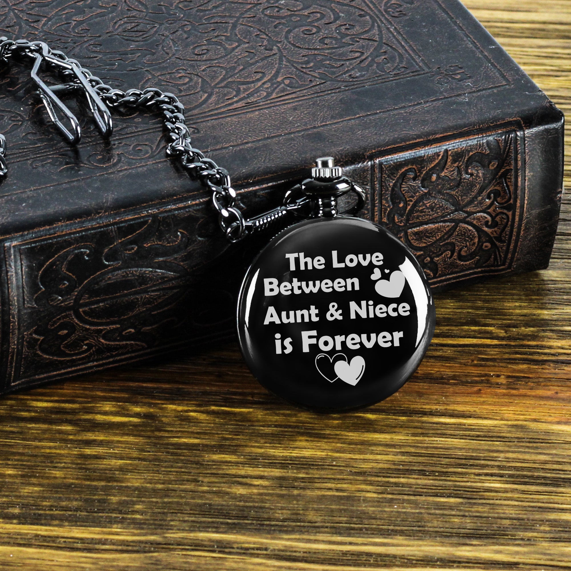 Personalized Aunt-Niece Pocket Watch - Timeless Handmade Gift with Elegant Design and Heartfelt Message - Image 8