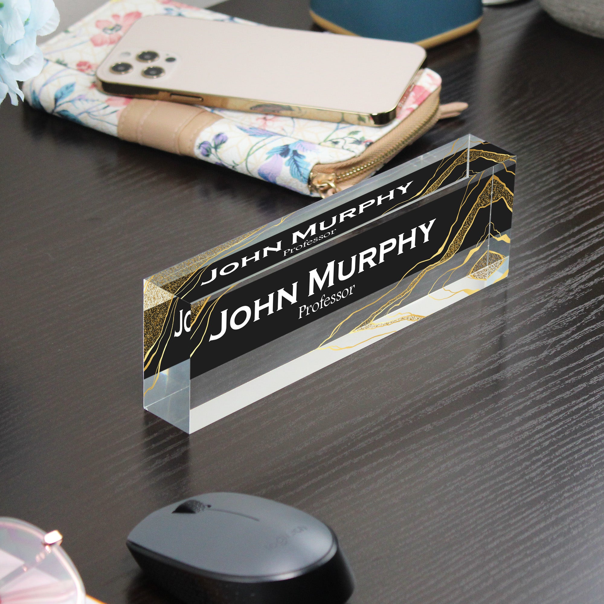 Personalized Acrylic Desk Block - Elegant Custom Name Plate for Professors and Professionals - Image 9