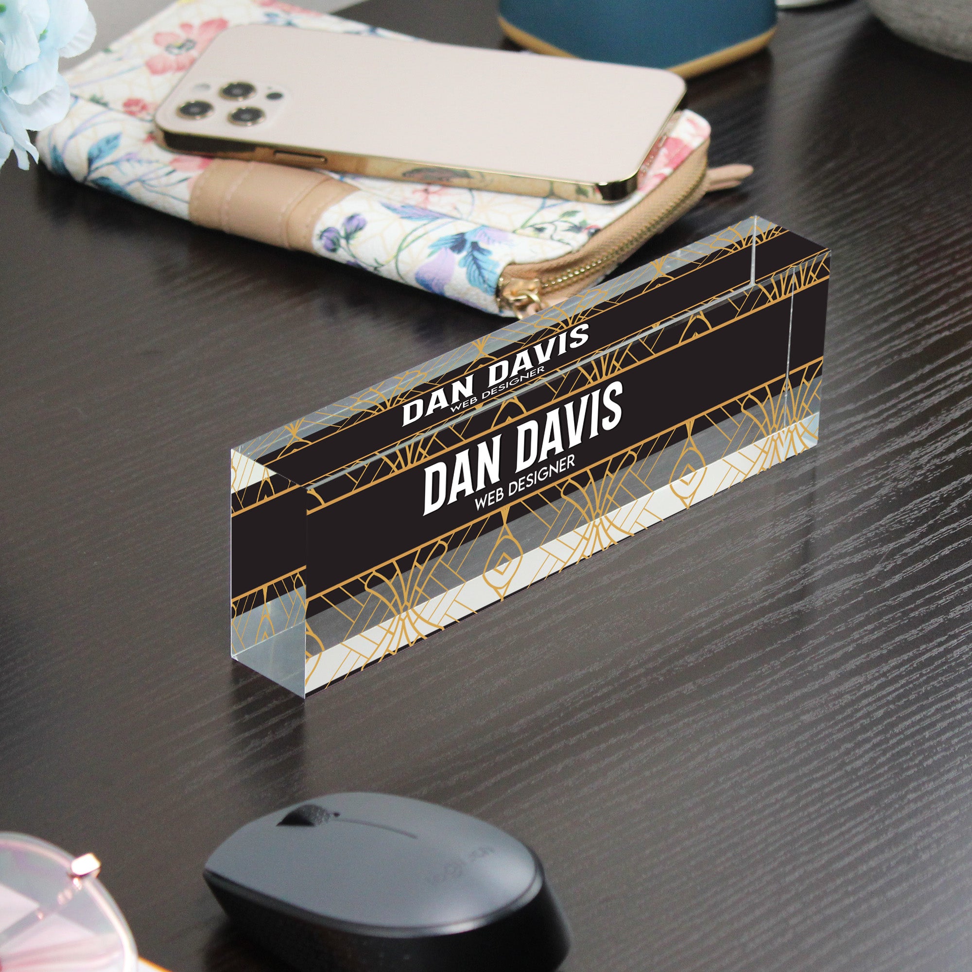 Personalized Acrylic Desk Name Block - Custom Web Designer Sign with Art Deco Style for Office Decor & Gift Giving - Image 9