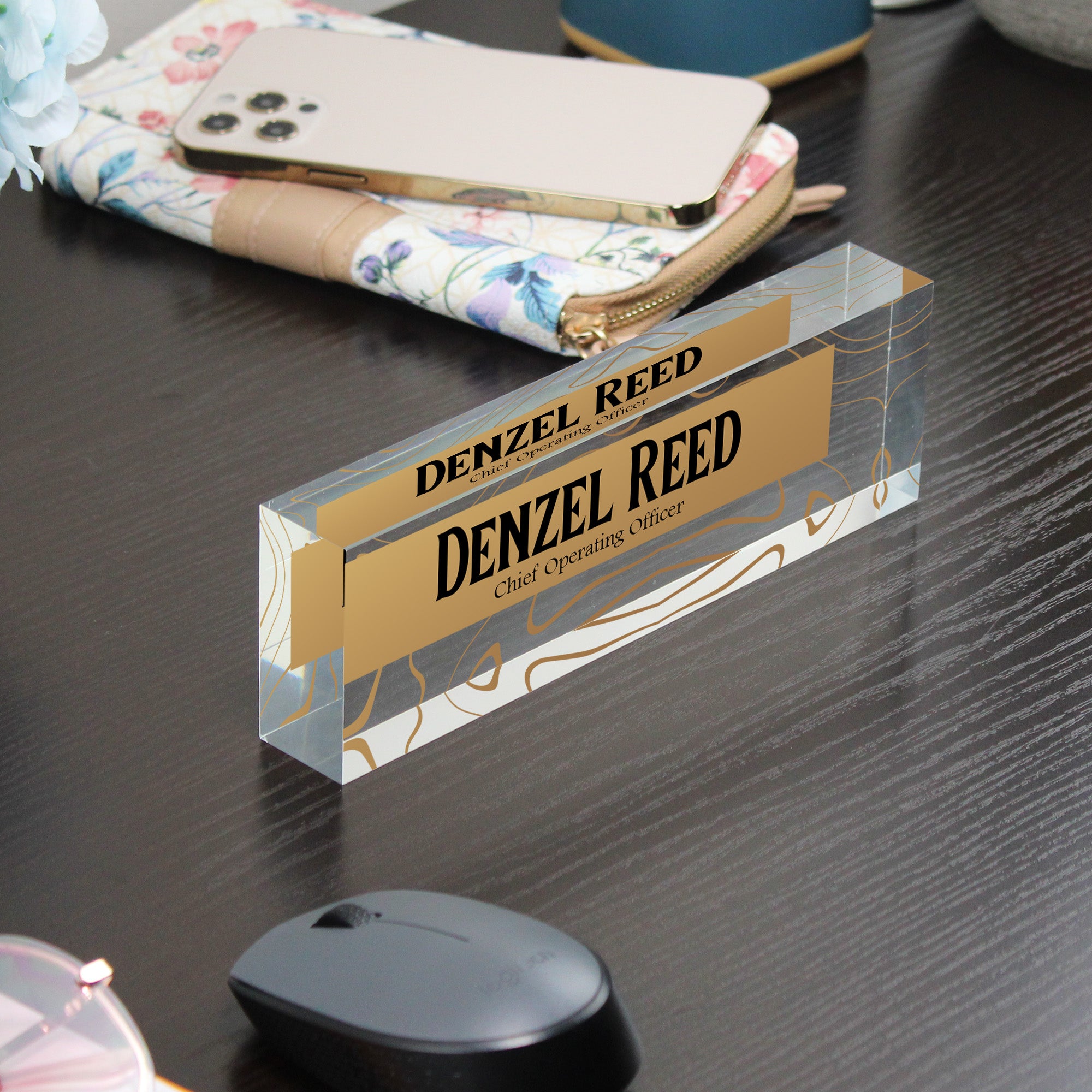 Personalized Acrylic Desk Name Block - Elegant Design for Executives & Professionals - Customizable Gift for Any Occasion - Image 9