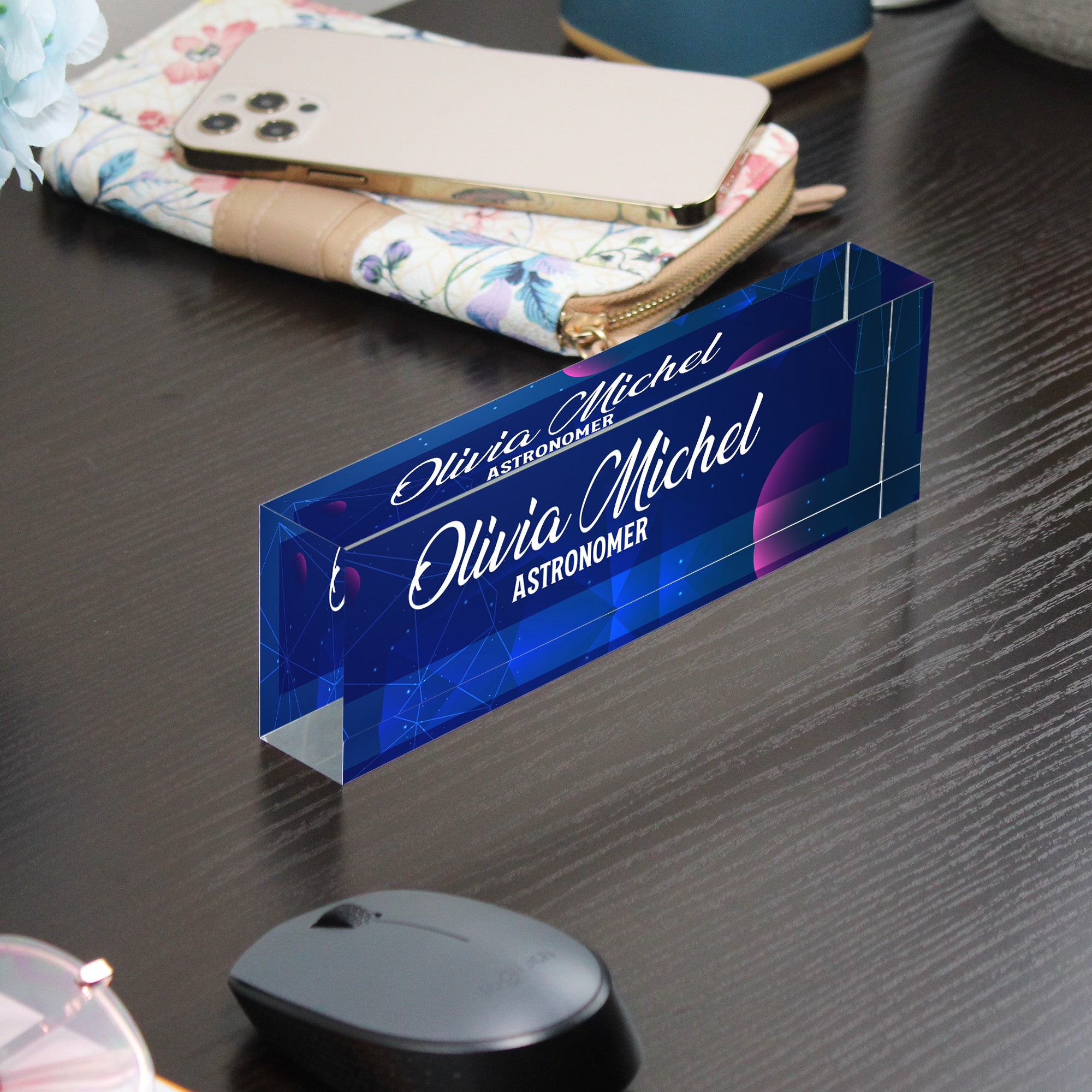 Personalized Acrylic Desk Block with Astronomical Design – Custom Name Plaque for Astronomy Enthusiasts and Unique Gift Givers - Image 9