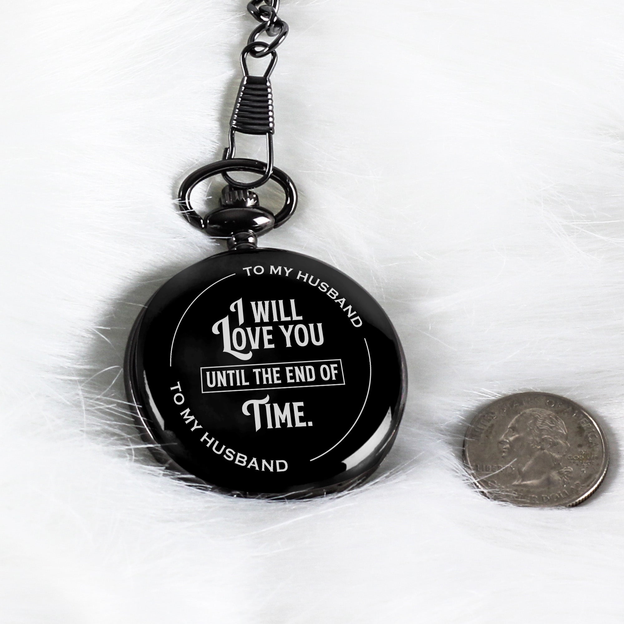 Personalized Engraved Pocket Watch for Husband - Timeless Gift of Love with Custom Message - Image 9