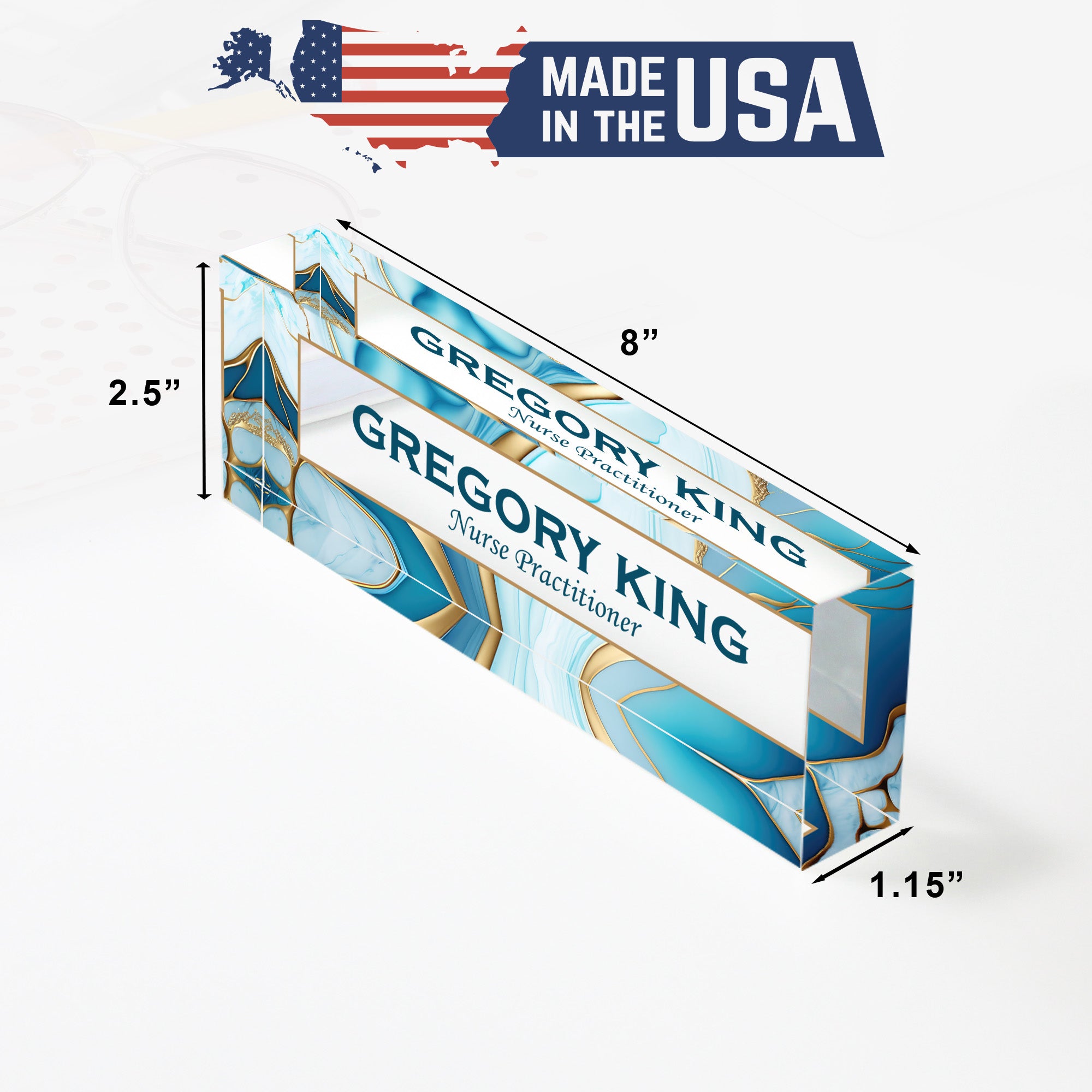 Personalized Acrylic Desk Name Plate - Elegant Crystal Design for Nurse Practitioners - Custom Office Decor Gift - Image 10