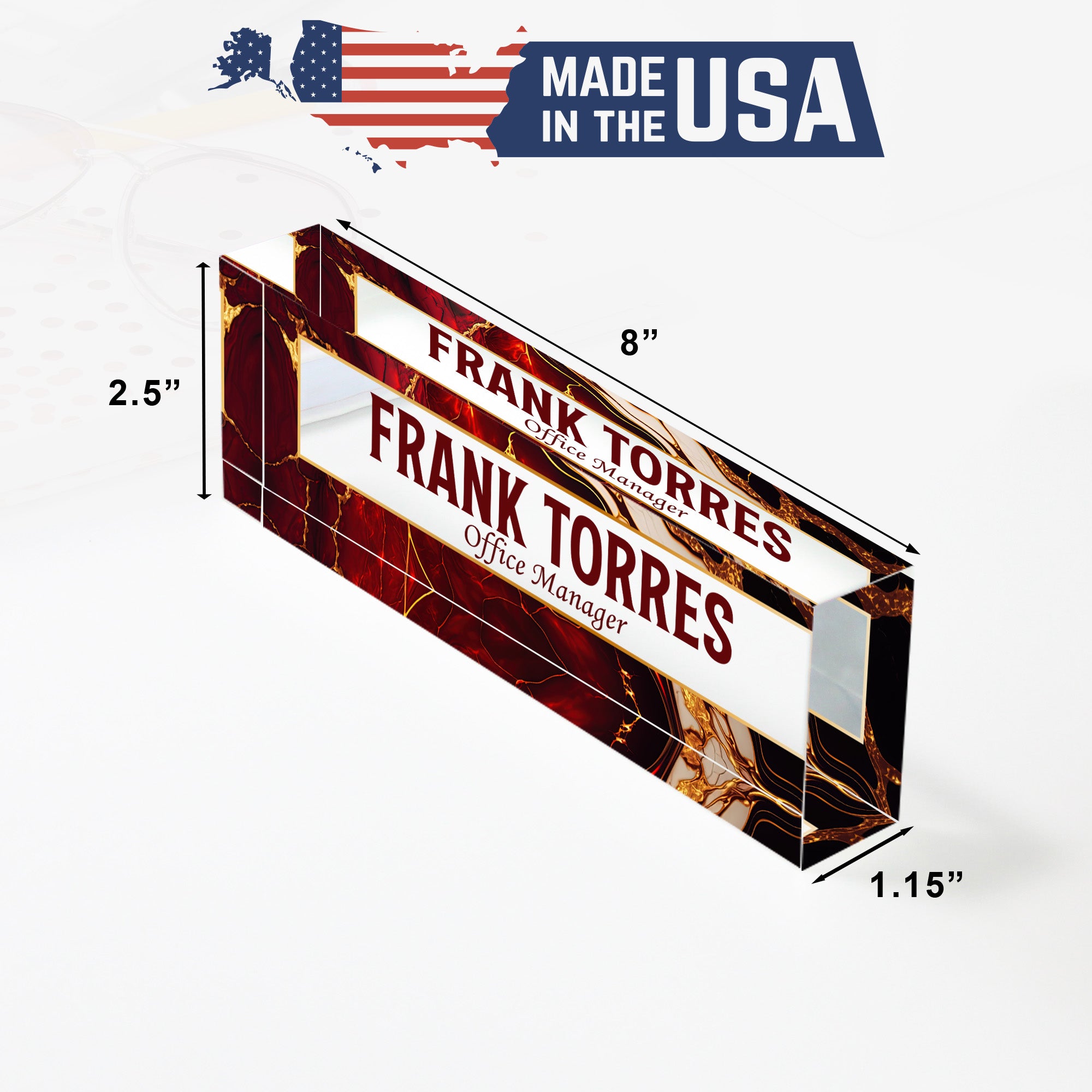 Personalized Office Manager Acrylic Desk Block with Elegant Marble Design - Perfect Custom Gift for Professional Spaces - Image 10