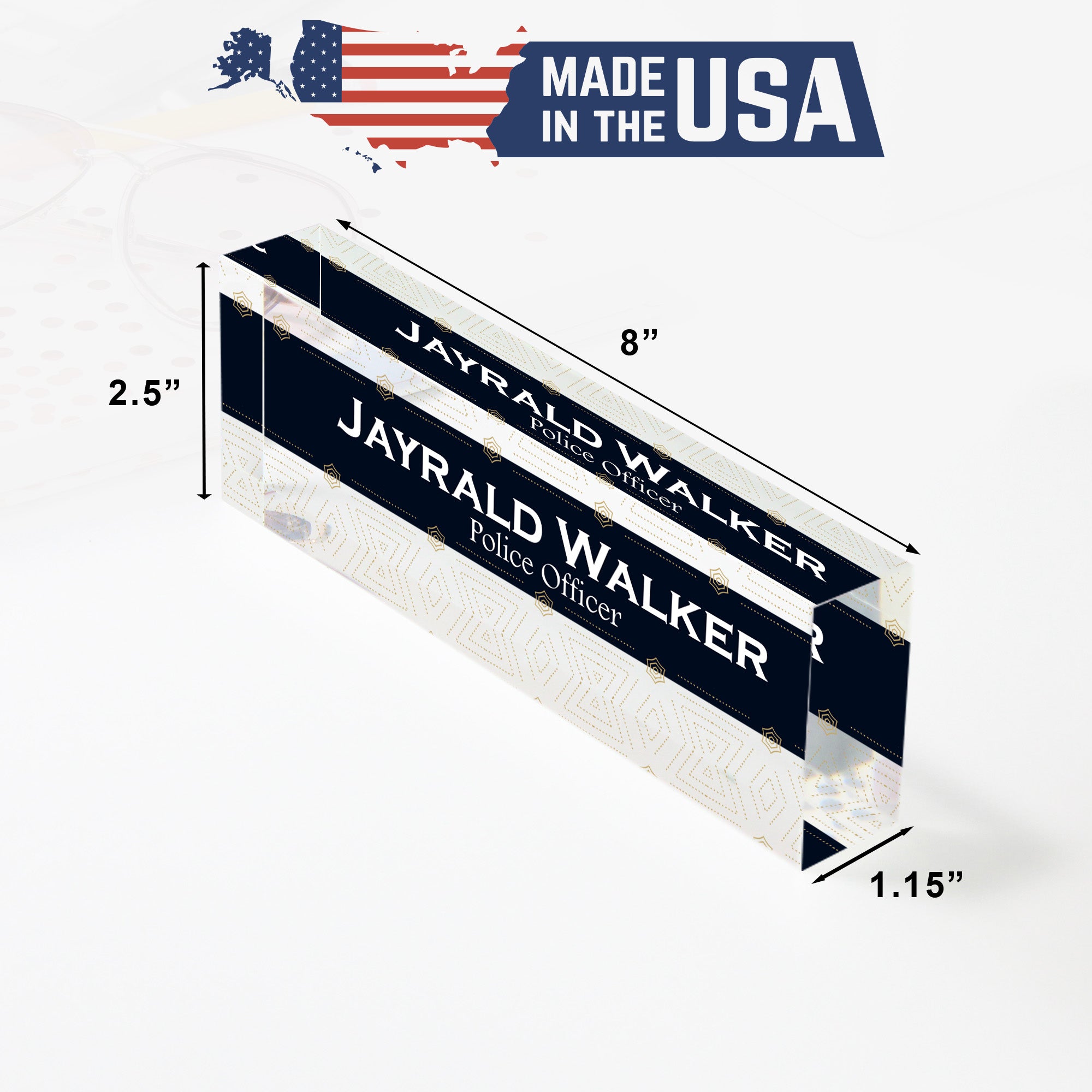 Personalized Acrylic Desk Name Block - Custom Office Decor, Perfect Gift for Professionals, Police Officer Themed - Image 10