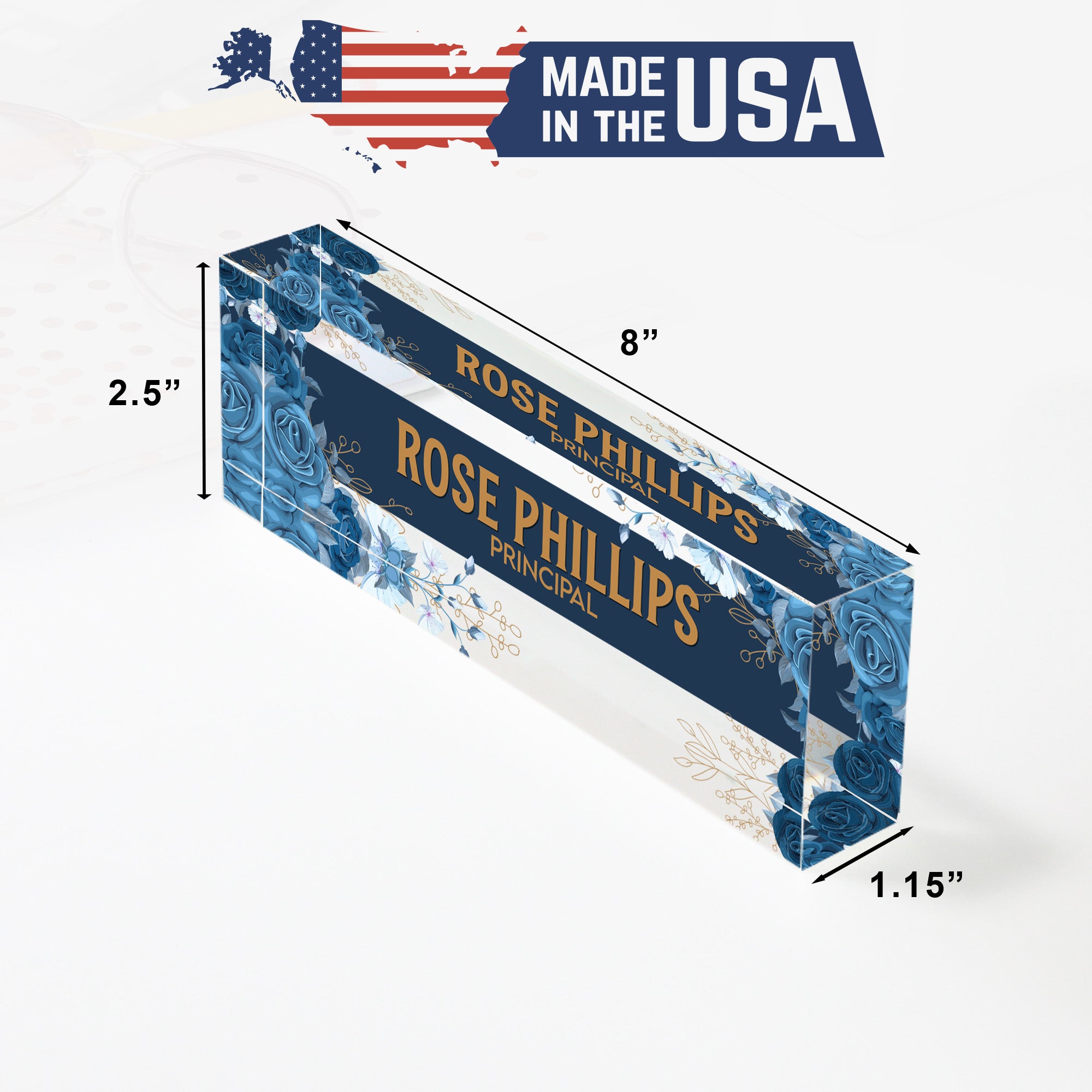 Personalized Acrylic Desk Name Plate - Elegant Floral Design for Office Decor & Unique Gifts - Image 10