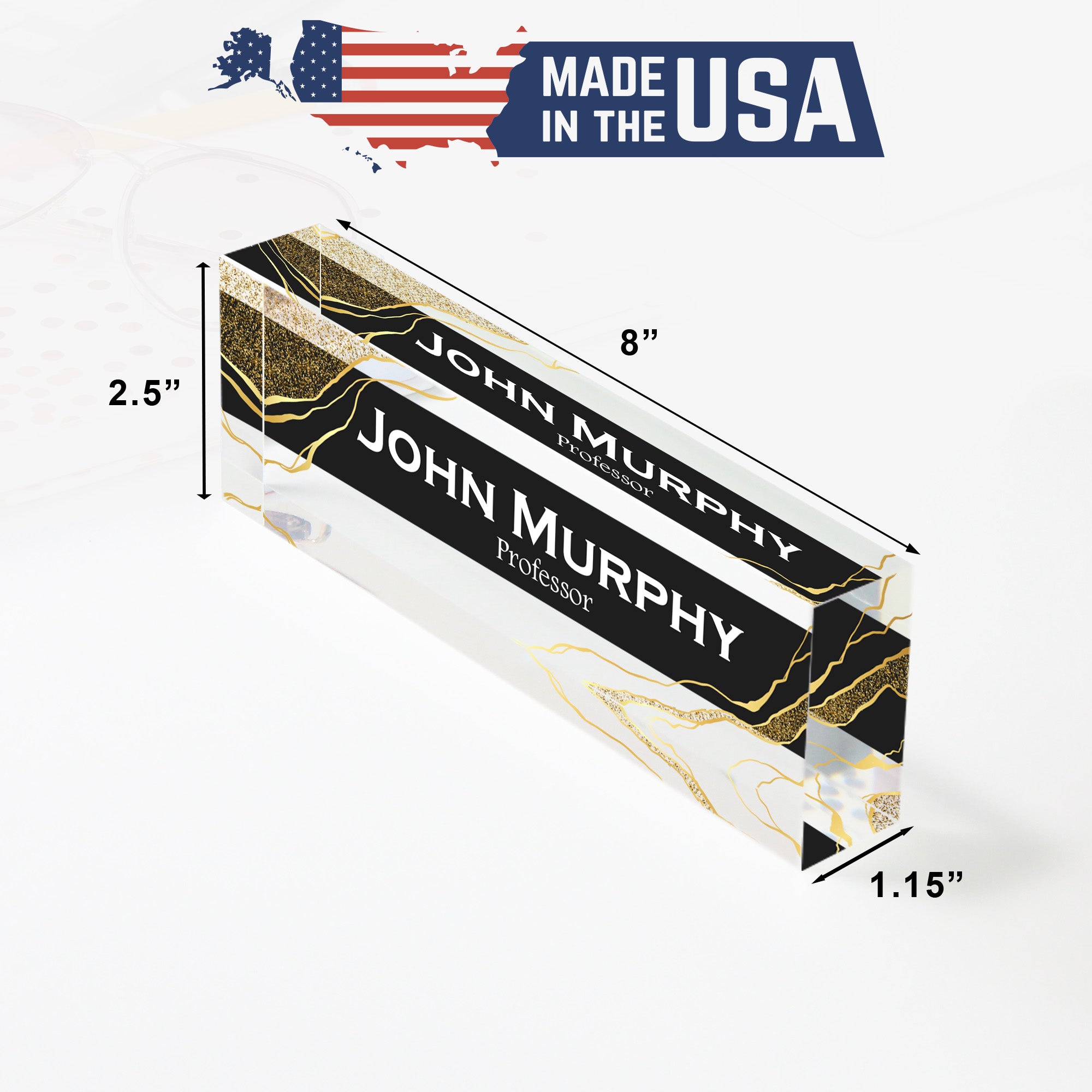 Personalized Acrylic Desk Block - Elegant Custom Name Plate for Professors and Professionals - Image 10