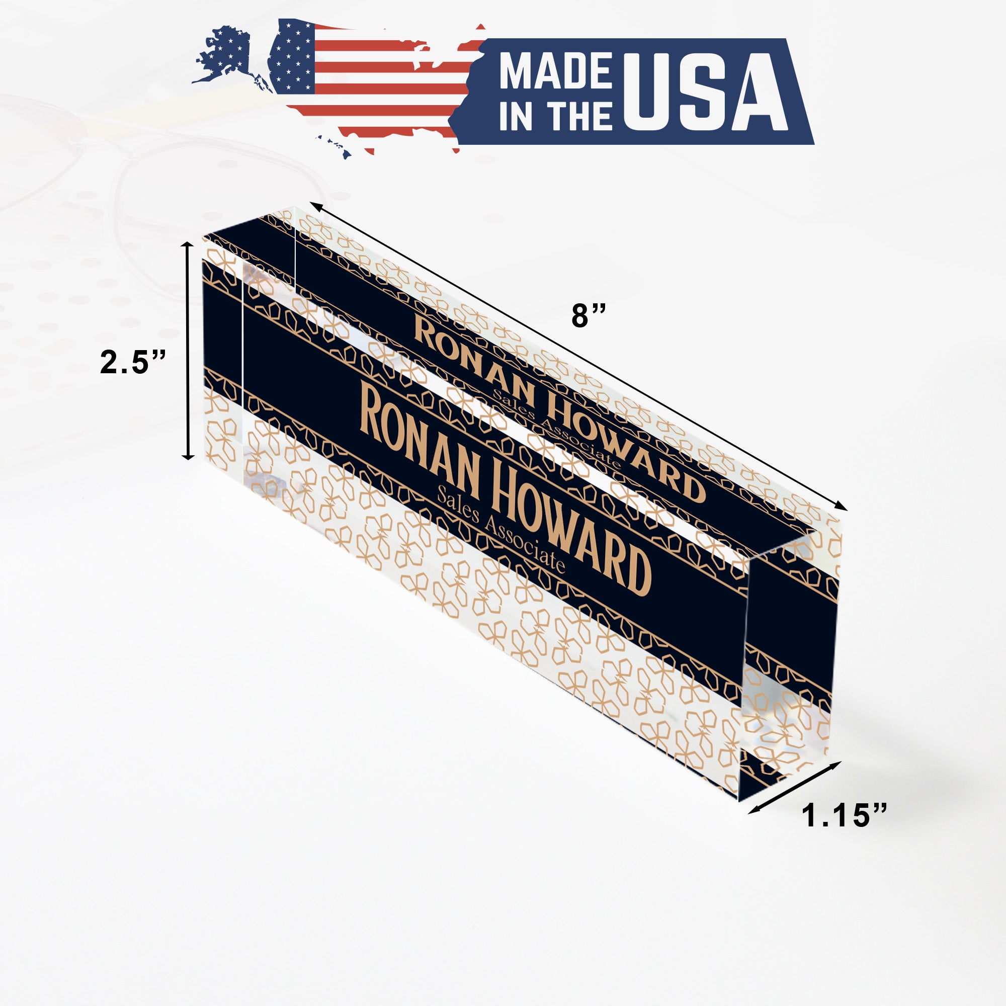 Elegant Personalized Acrylic Desk Block - Custom Nameplate for Professionals and Gift Occasions - Image 10