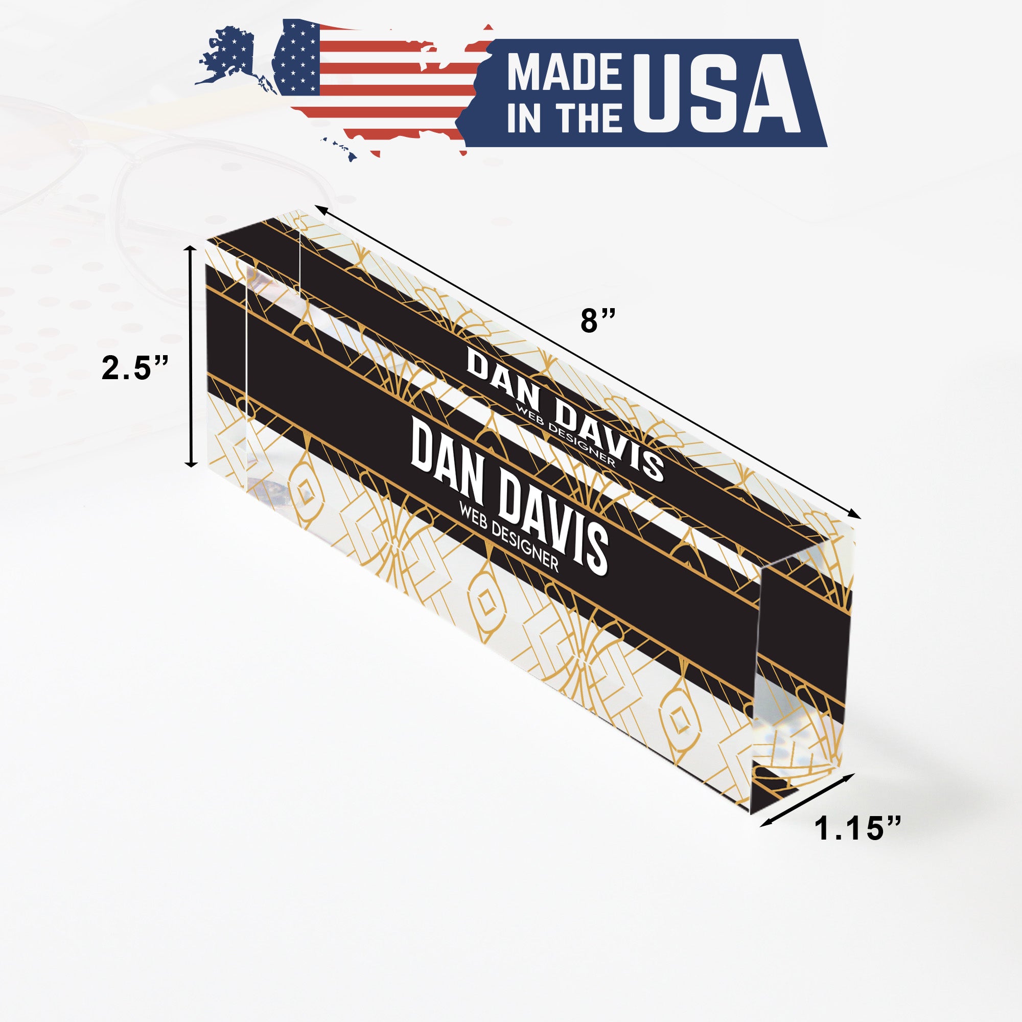 Personalized Acrylic Desk Name Block - Custom Web Designer Sign with Art Deco Style for Office Decor & Gift Giving - Image 10