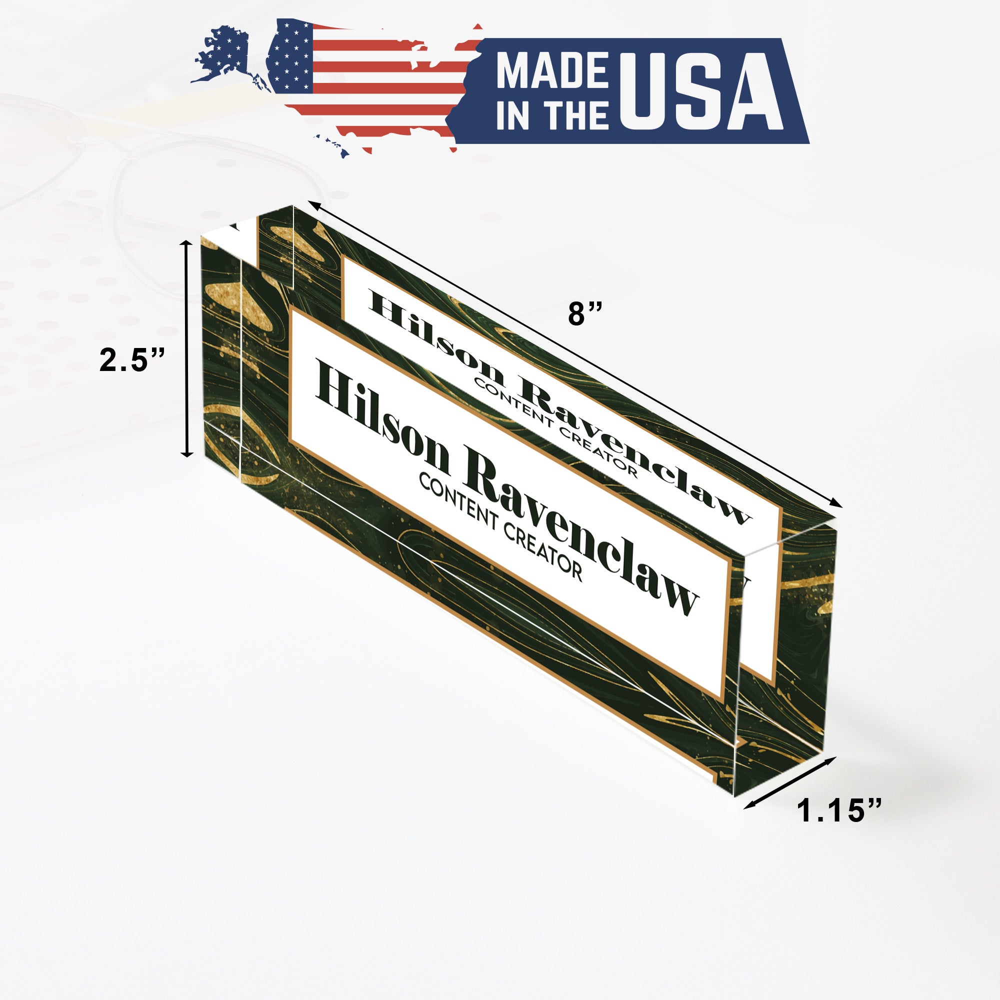 Personalized Acrylic Desk Name Block with Elegant Marble Design – Perfect Custom Gift for Content Creators - Image 10